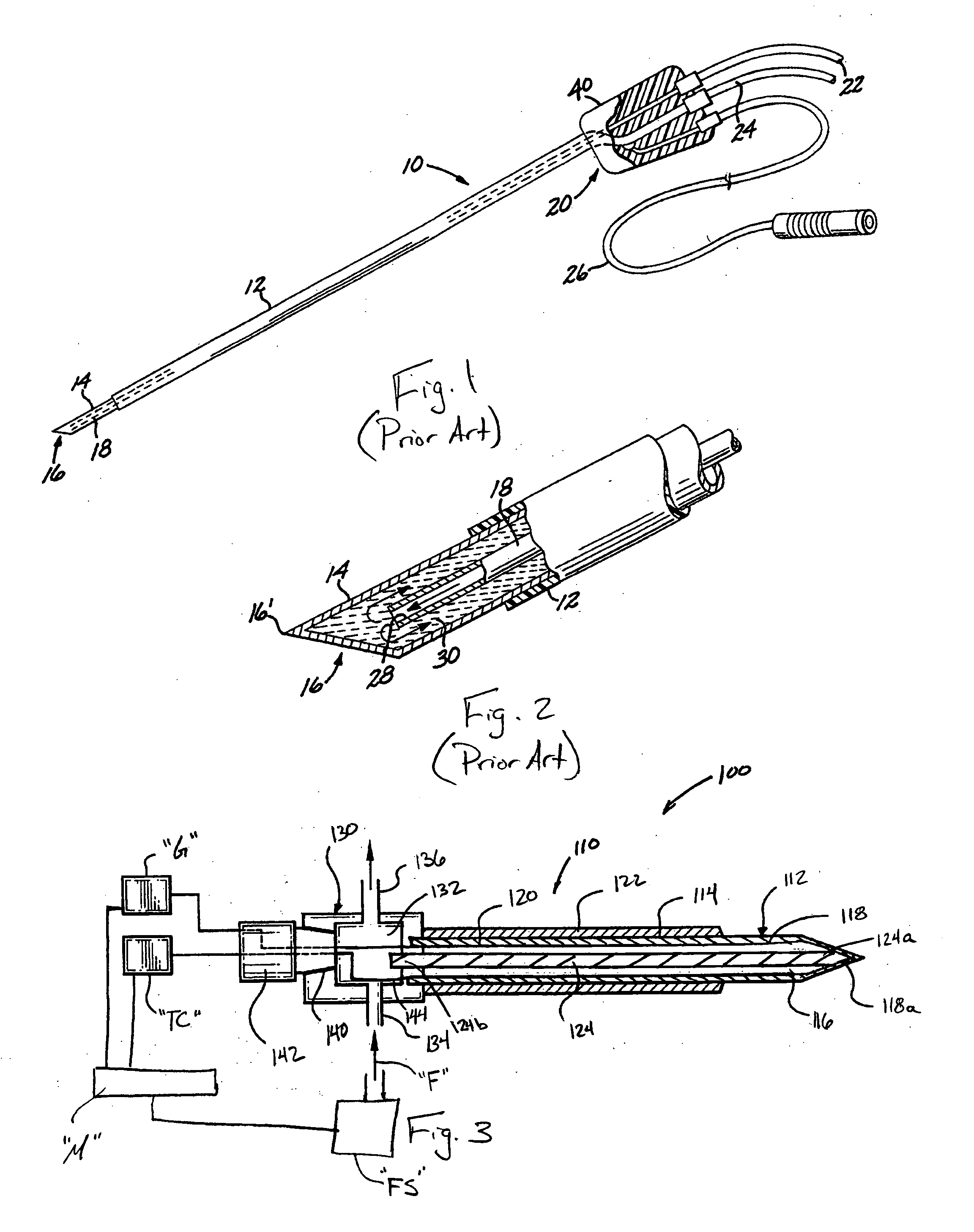 Cooled RF ablation needle