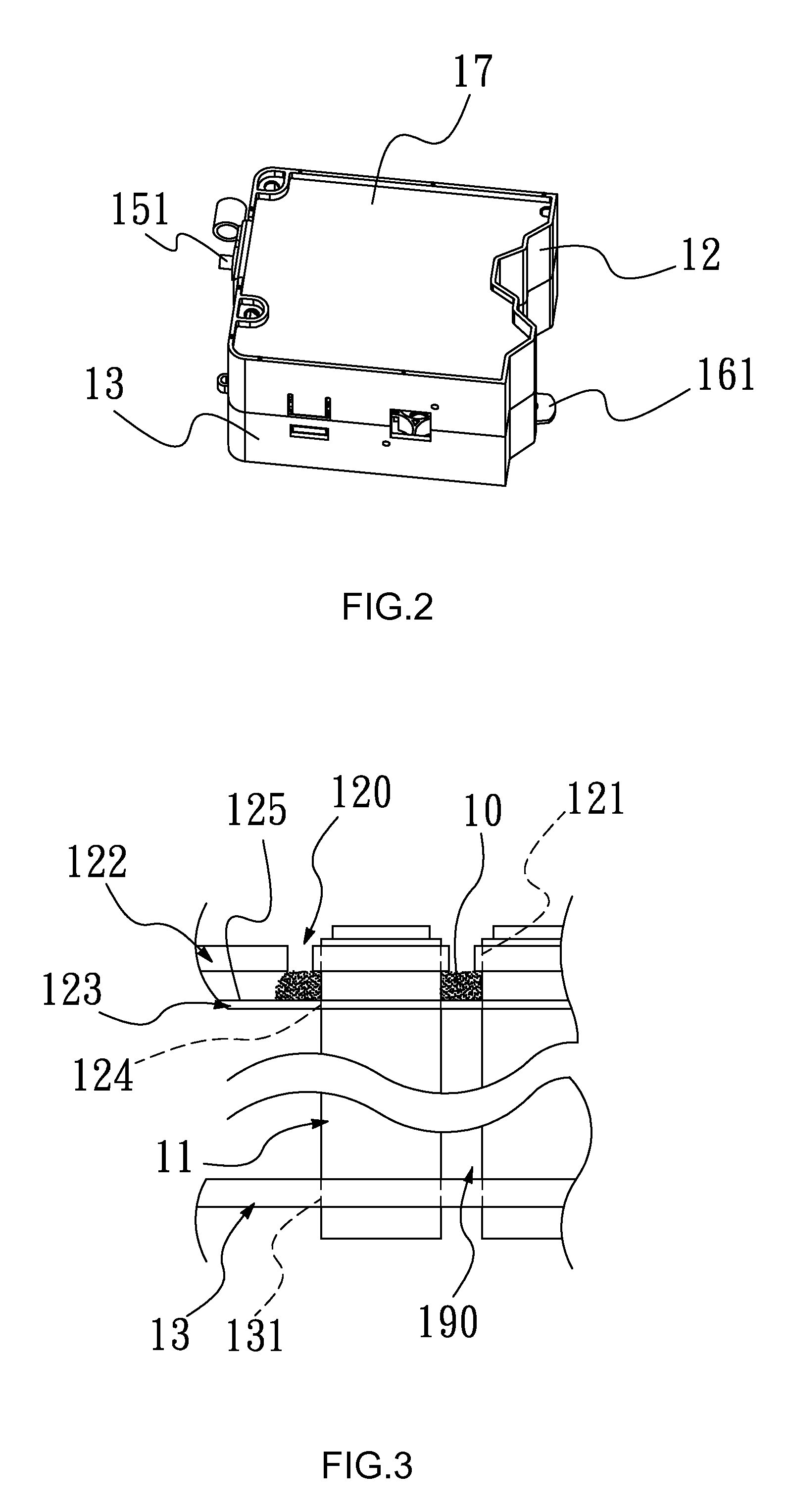 Battery assembly with adhesive stop mechanism