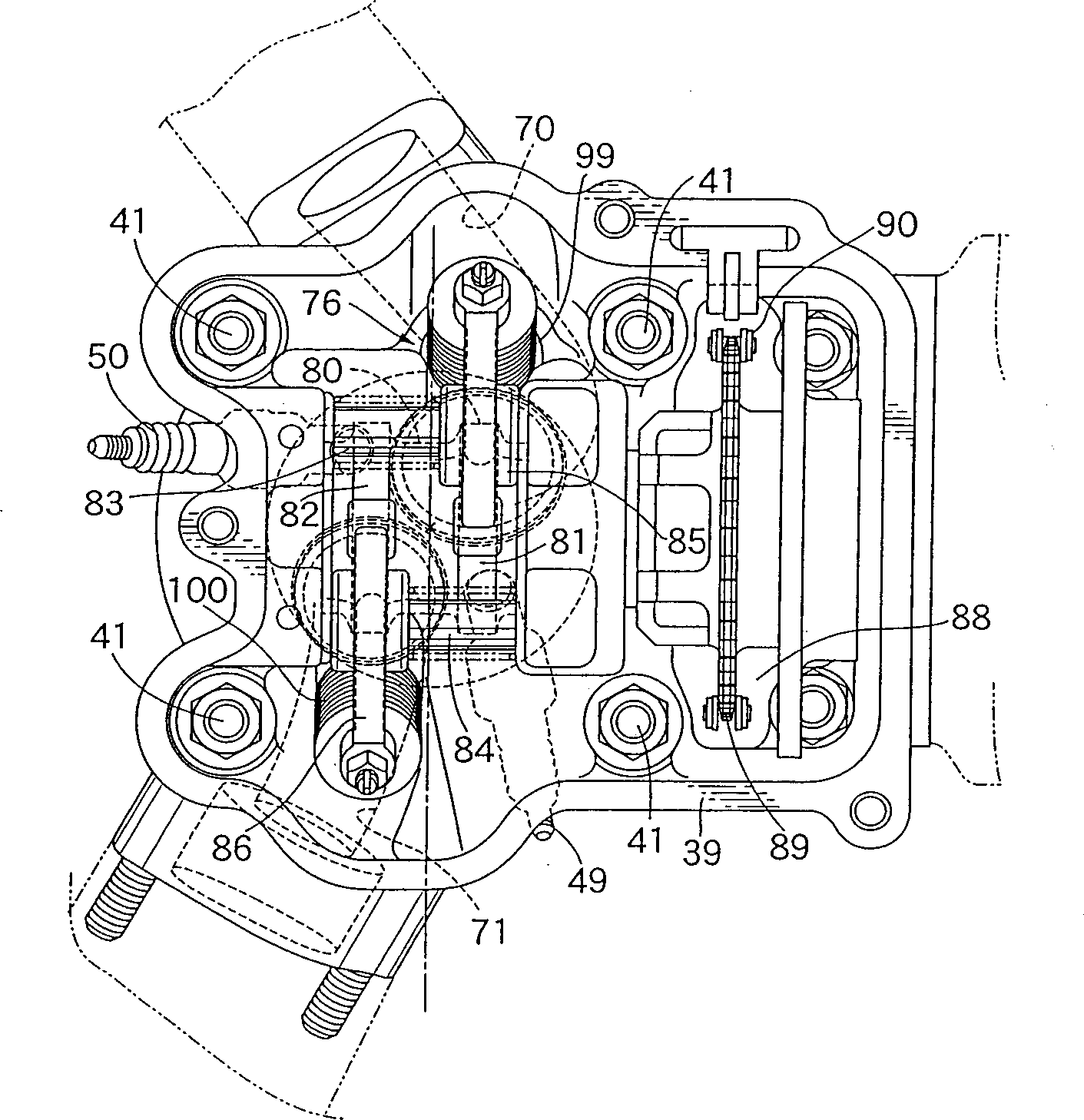 Spark-ignition four-stroke engine