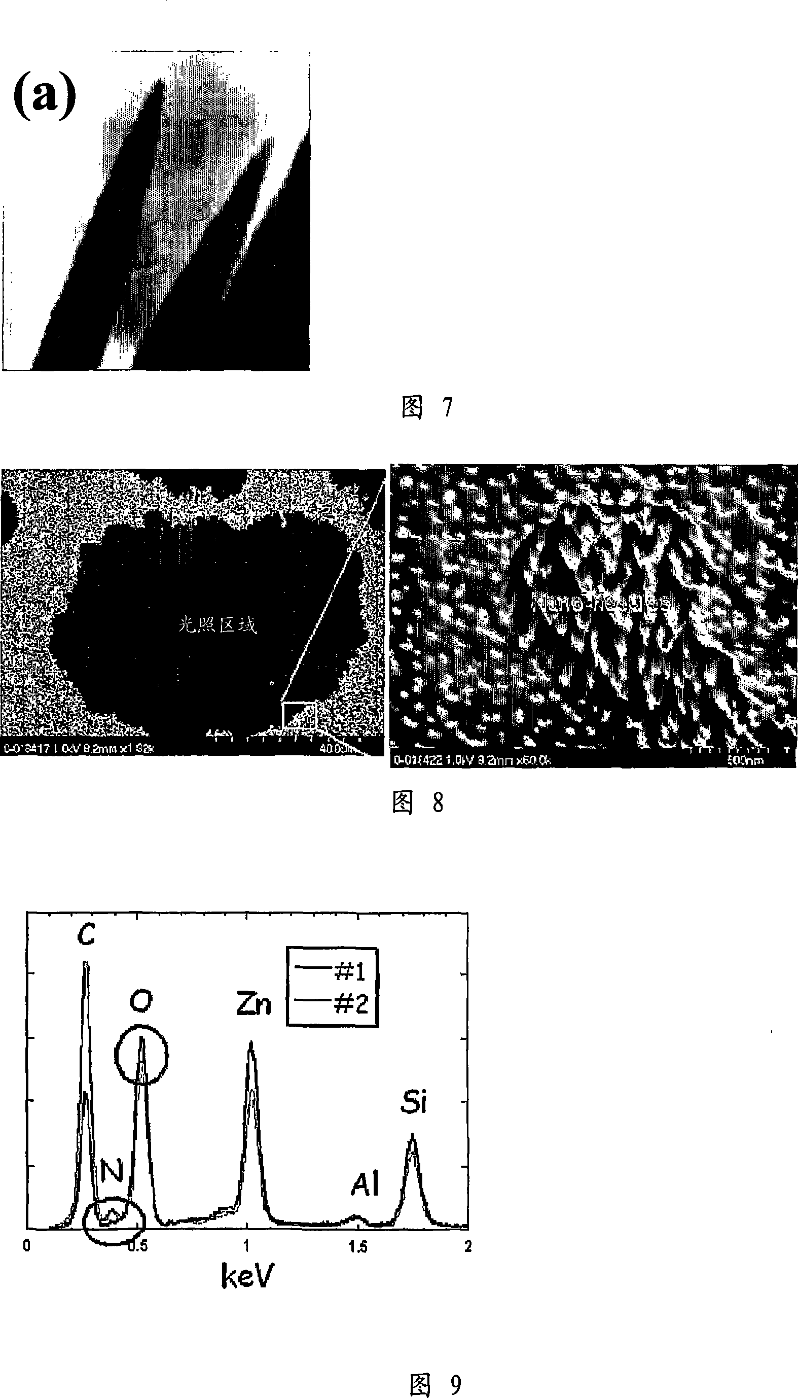 Near-field photocatalyst containing zinc bloom nanometer line