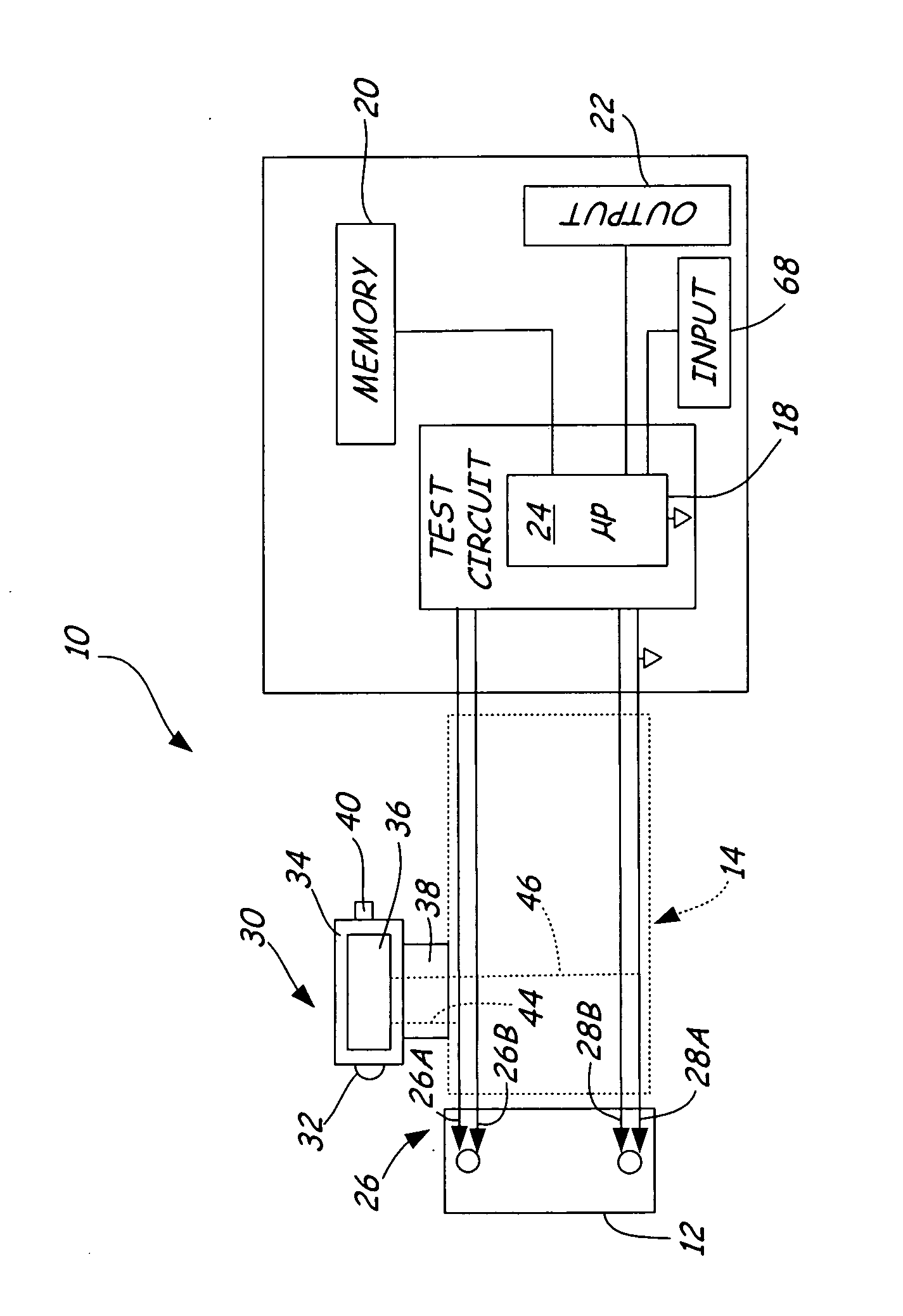 Electronic battery tester with probe light