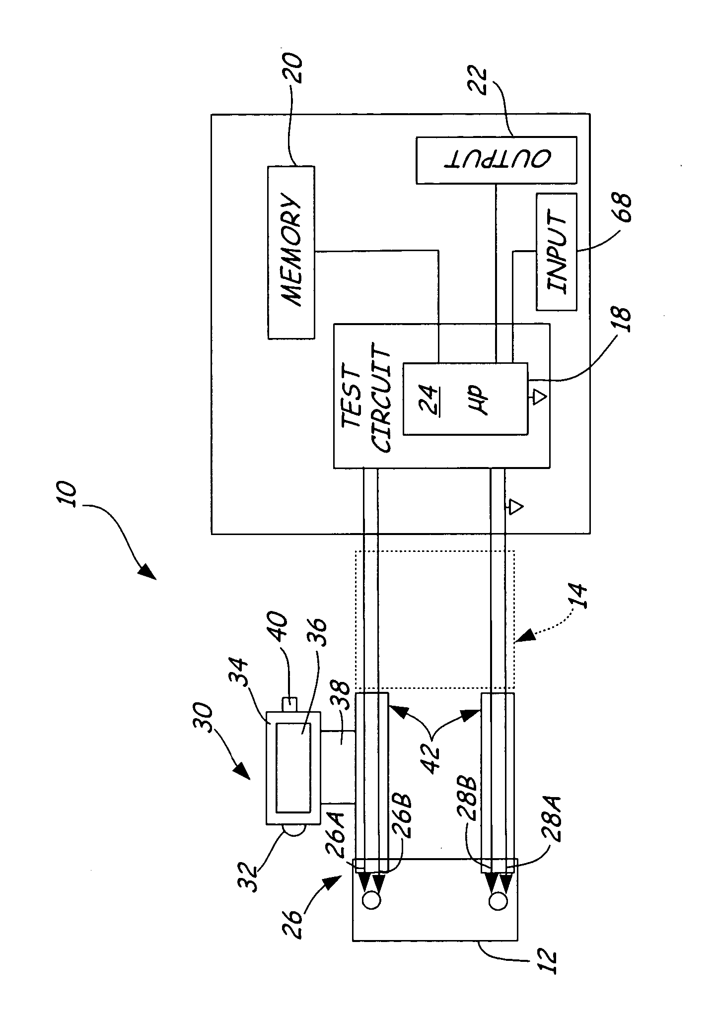 Electronic battery tester with probe light