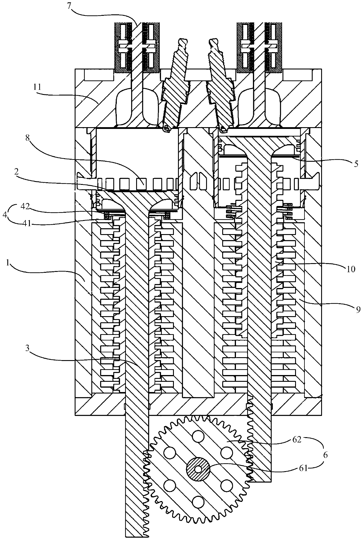 A kind of free piston internal combustion engine and internal combustion generator