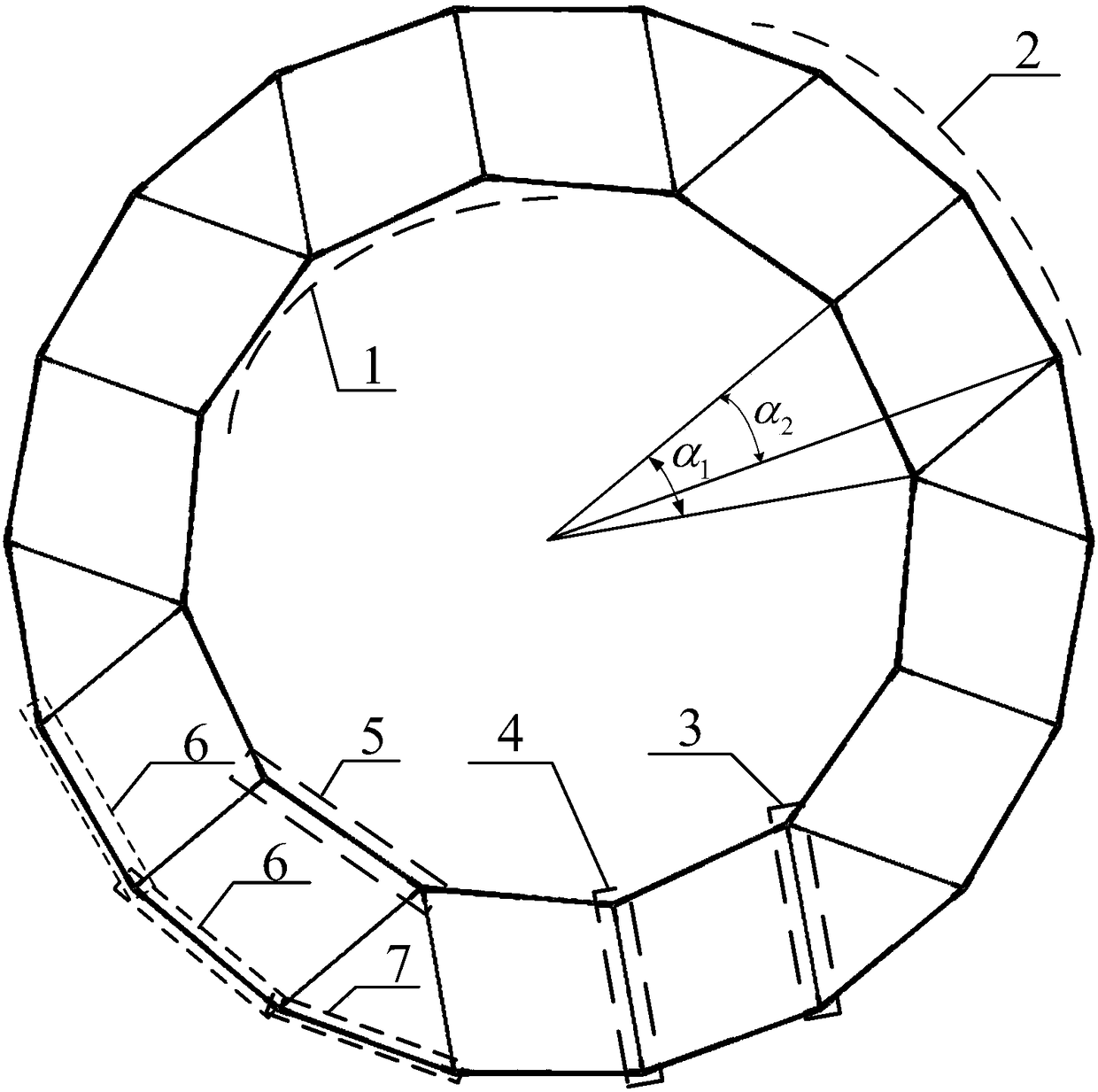 Hybrid scissors-forks type extensible antenna mechanism of double-layer ring-shaped truss