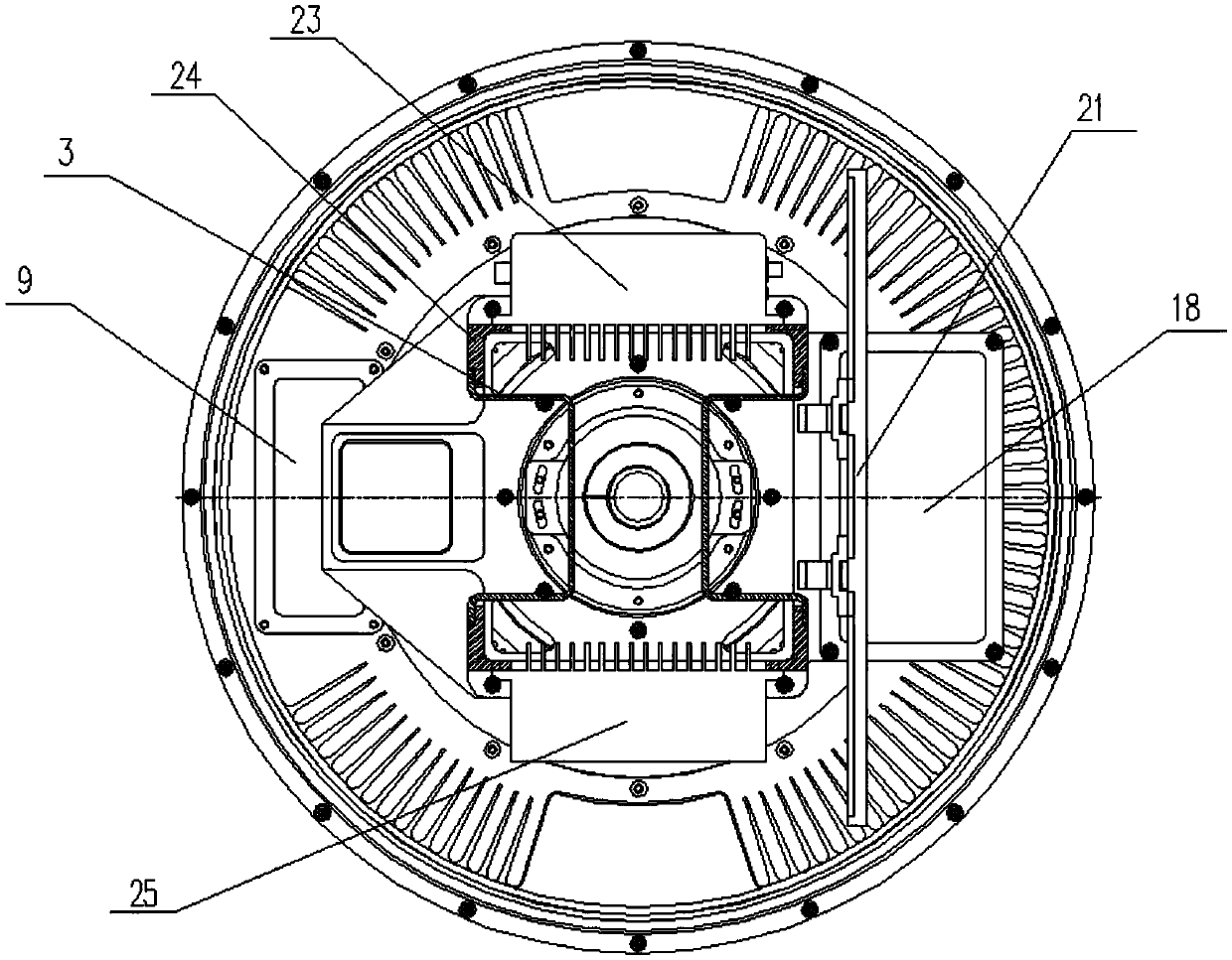 Lightweight fully sealed security surveillance radar structure