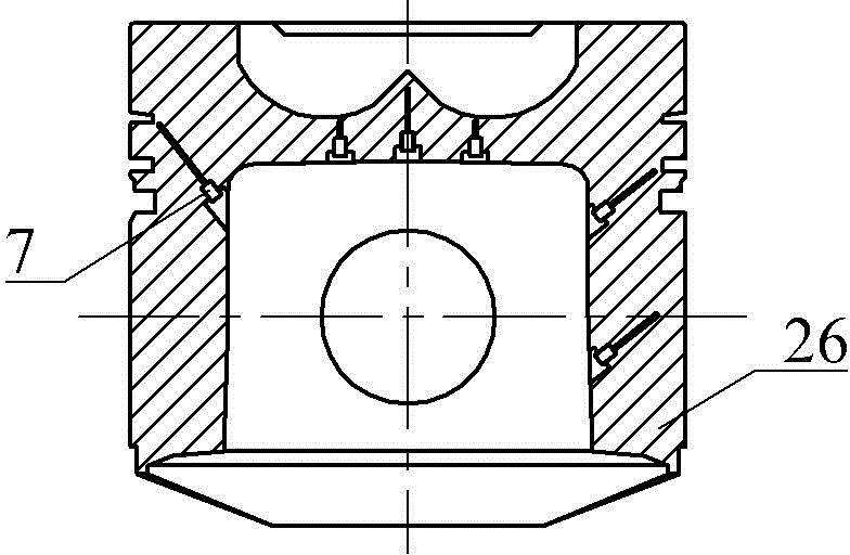 Self-powered wireless telemetering device for temperature of piston of internal combustion engine