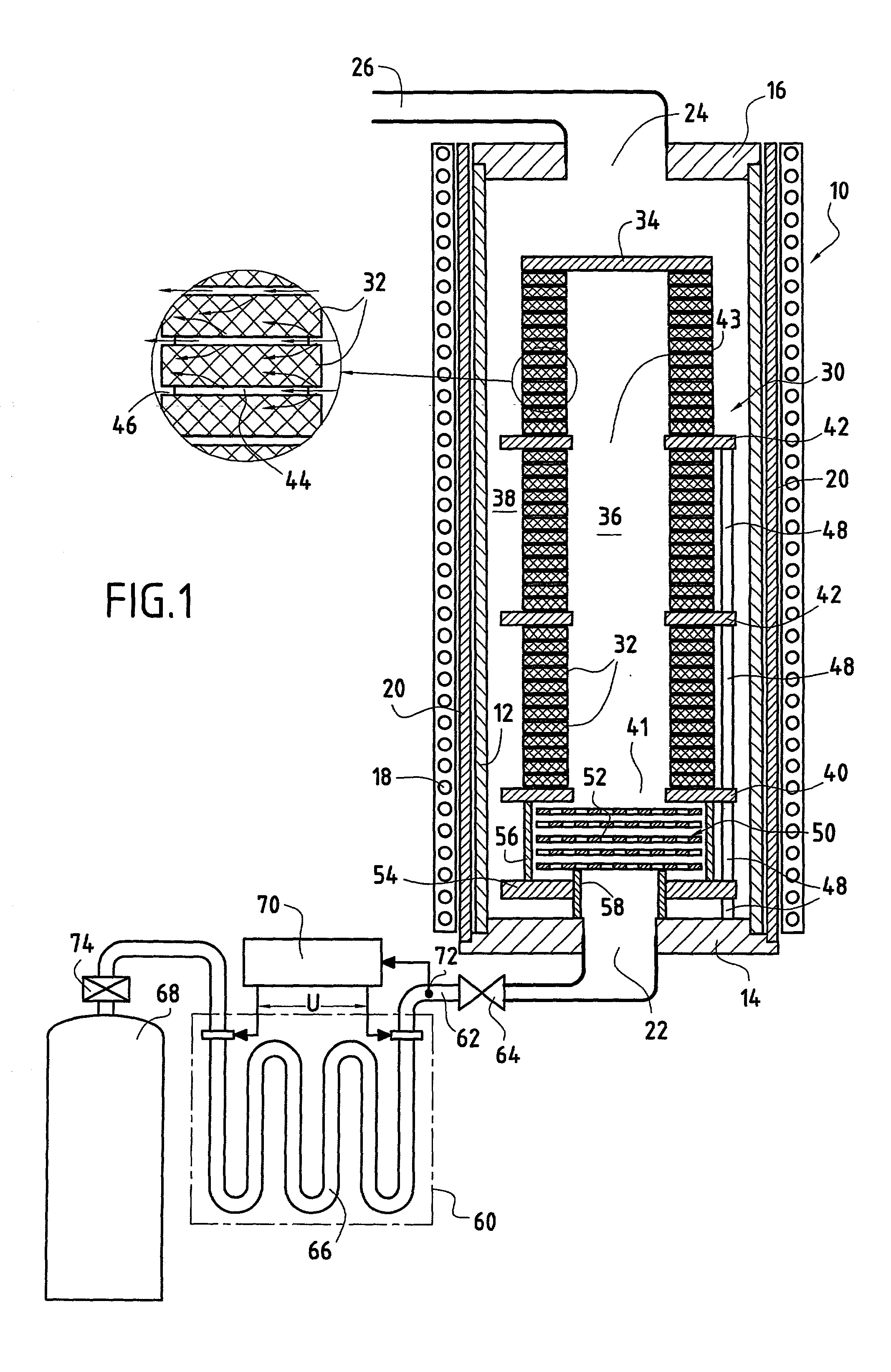 Method and installation for densifying porous substrates by chemical vapour infiltration