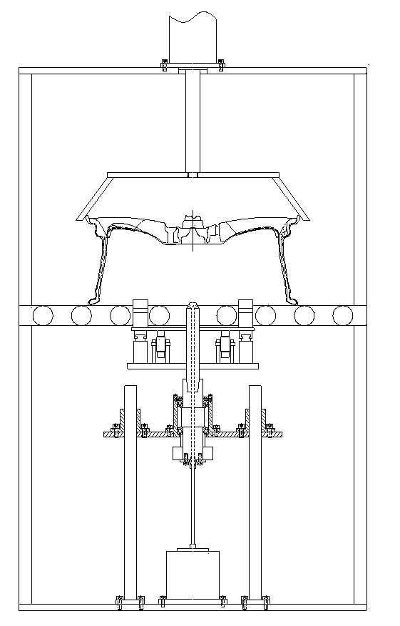 Wheel sprue drilling device