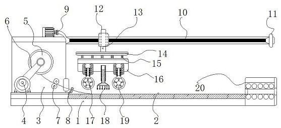 Film sticking device with flat structure for flexible film sticking