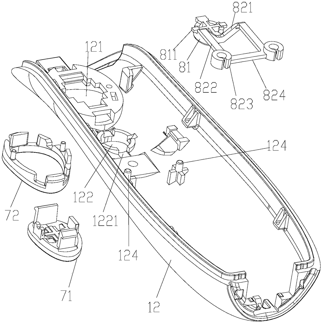 Elastic switch support of switch button and electric nail care device