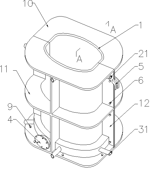 Electroslag smelting and casting sector-plate special-shaped crystallizer