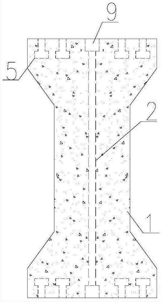 Test device for applying axial tensile load to concrete members