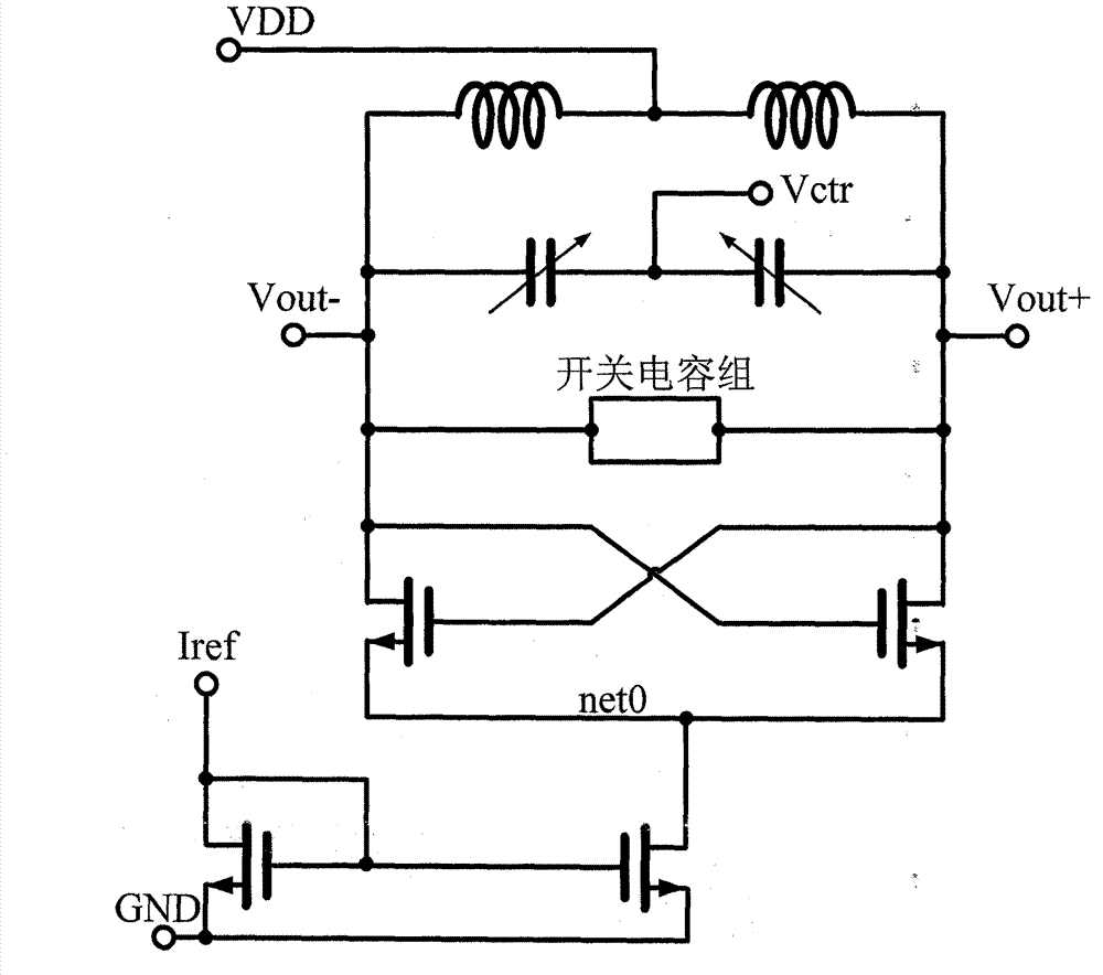 Method for enlarging tuning range and improving phase noise performance of voltage-controlled oscillator