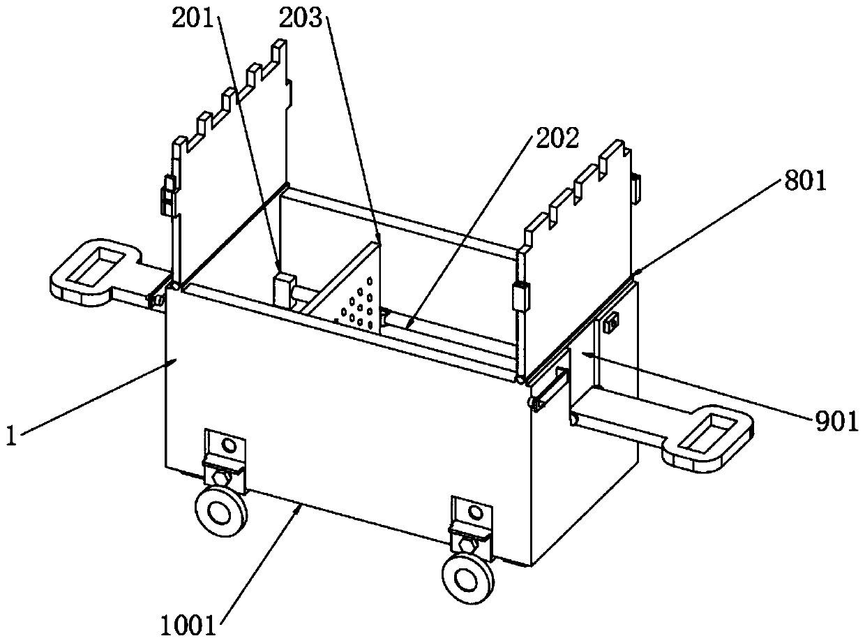 A centralized box for uniformly placing large and small items for logistics