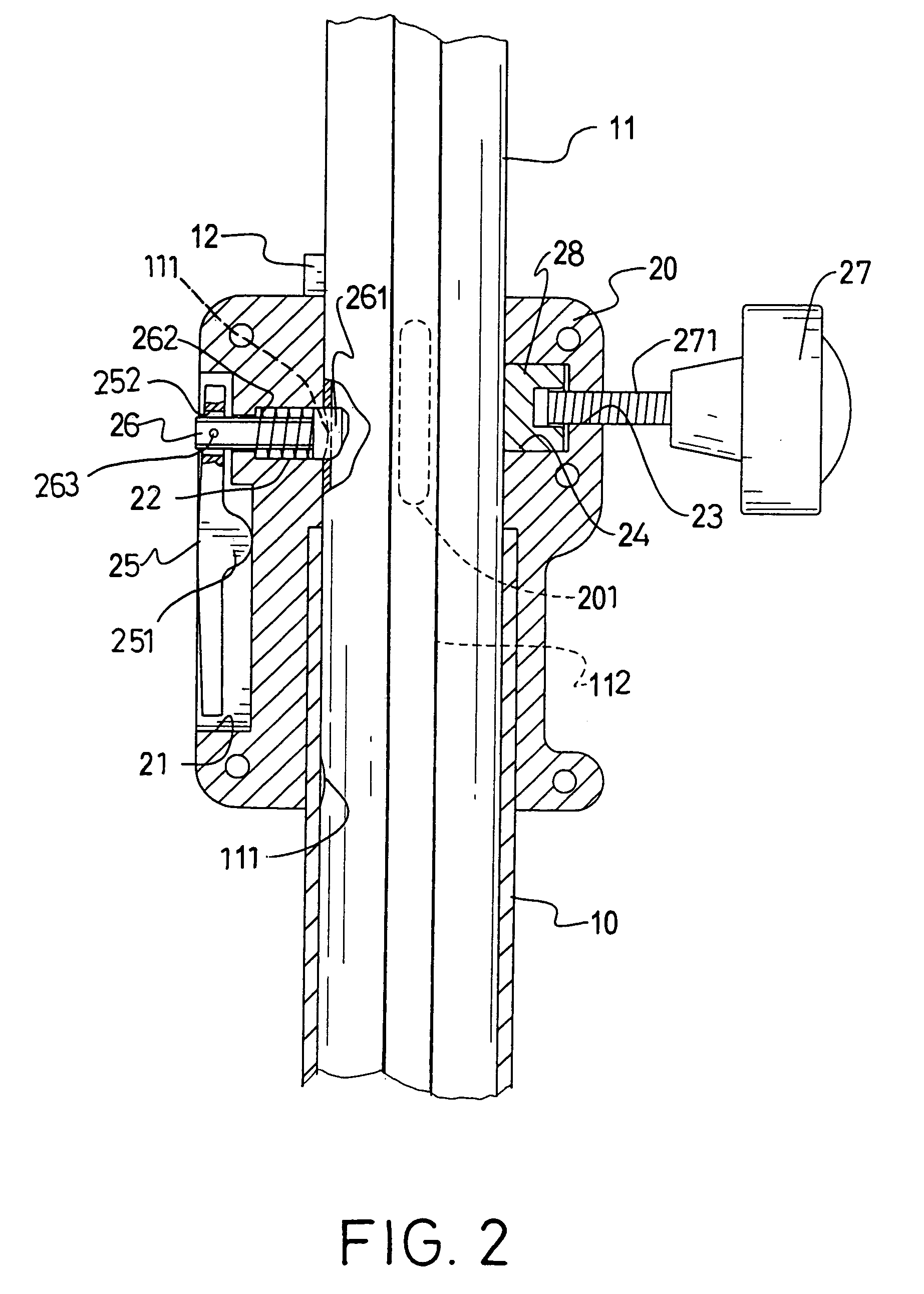 Locking device to secure a telescopic tube assembly