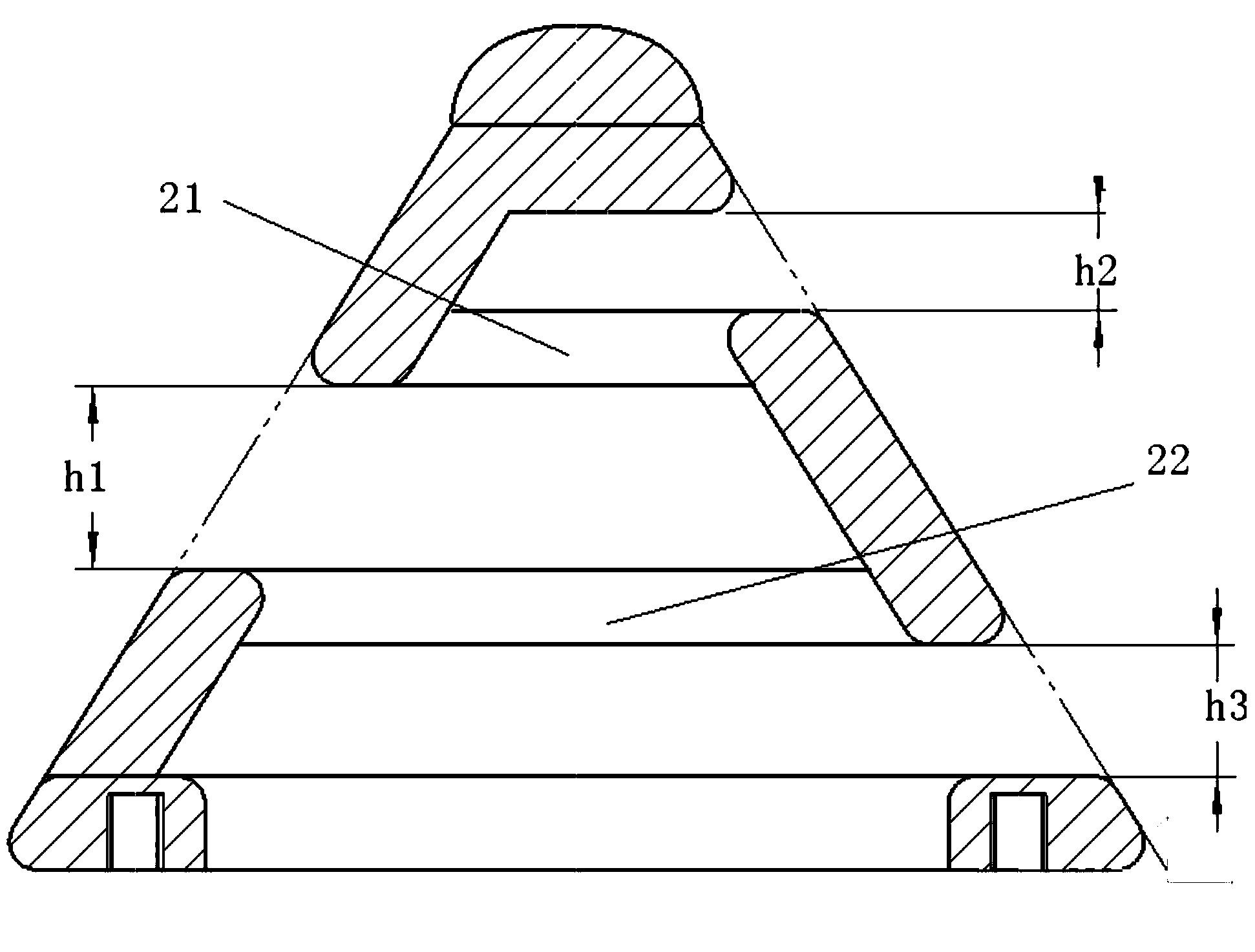 Compact-type inductance-integrated electrode and processing method thereof