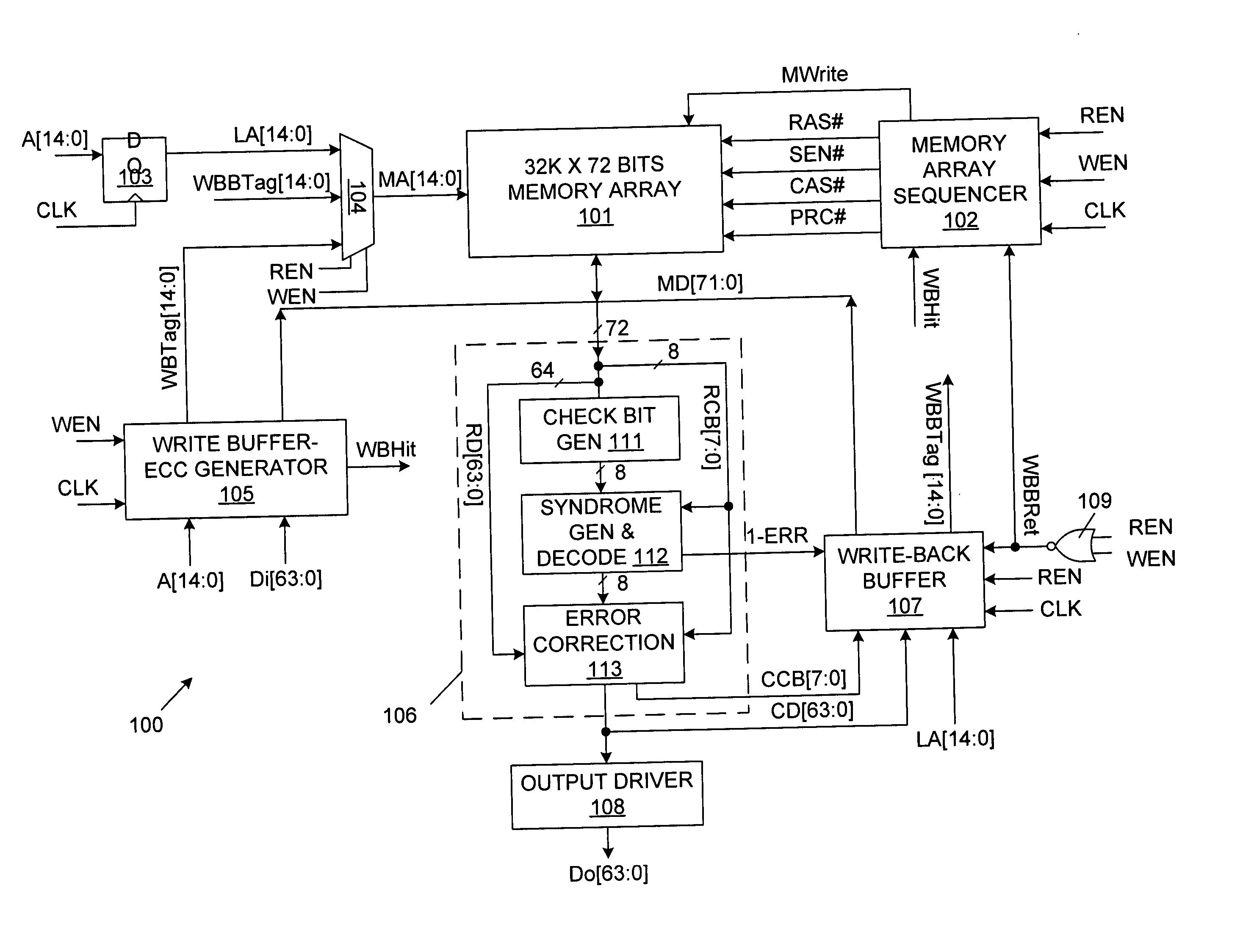 Transparent error correcting memory