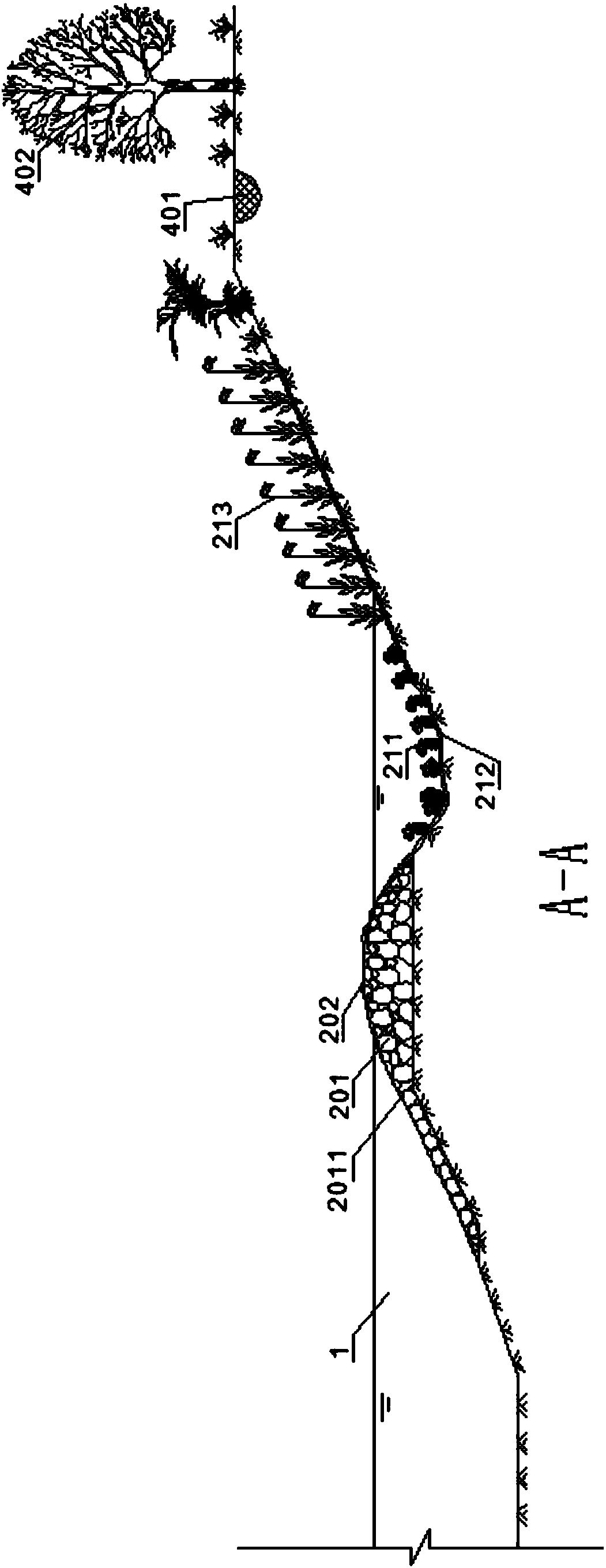 Ecological riverside zone of navigable river channel