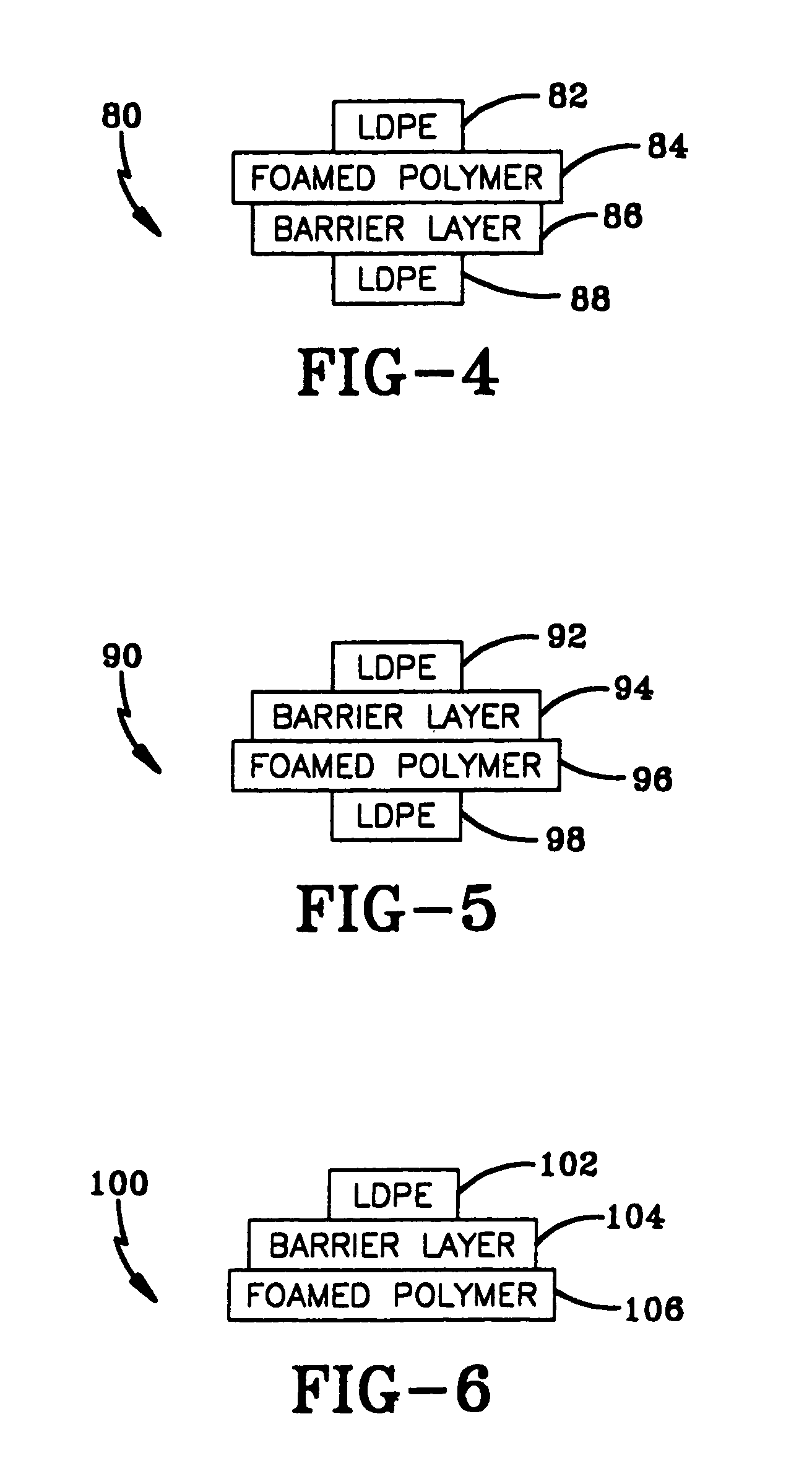 Containers prepared from laminate structures having a foamed polymer layer