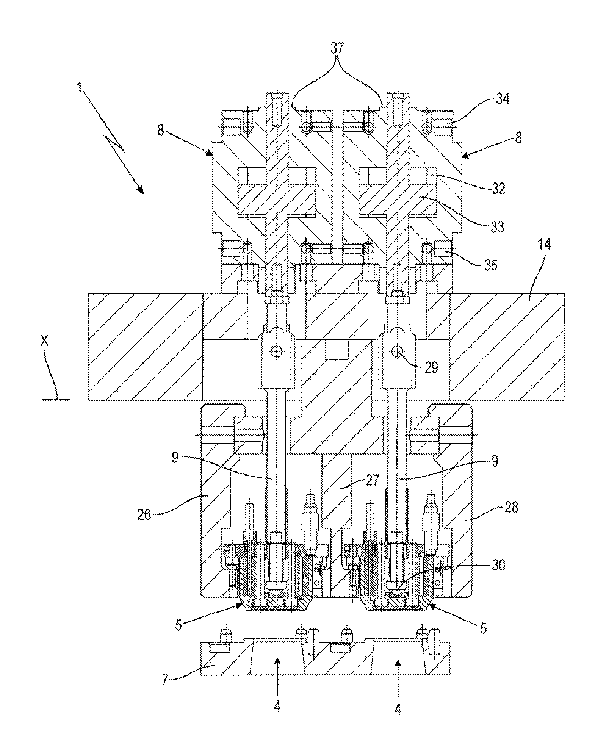 Sealing Device and Method for Sealing a Container Bowl with a Heat Sealing Film