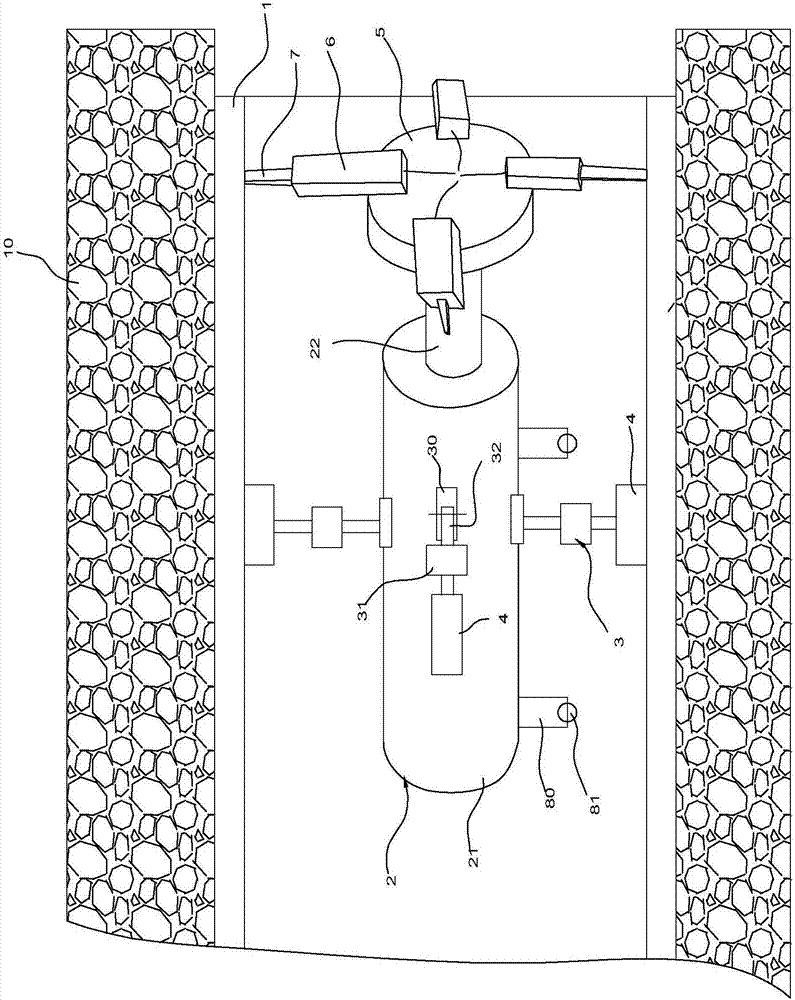 Buried pipe cutting device and cutting method thereof