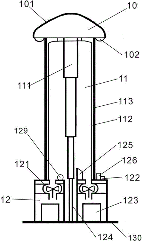 Multifunctional safe air-inflation type illumination lighthouse device