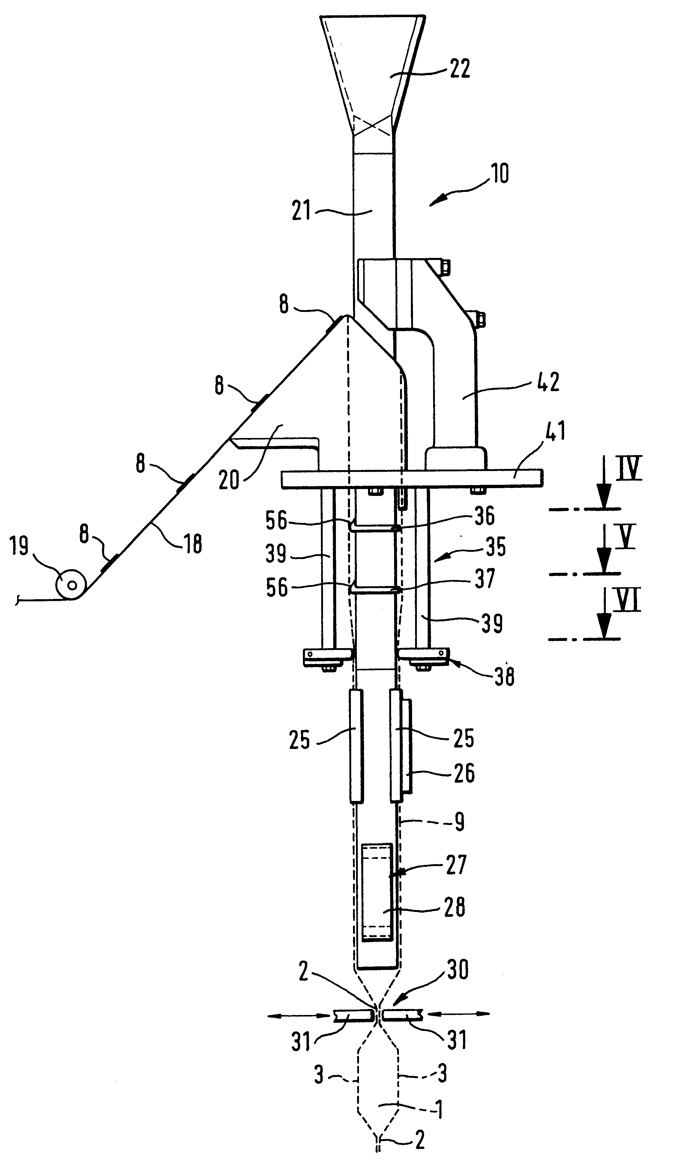 Device for manufacturing tubular bag packages