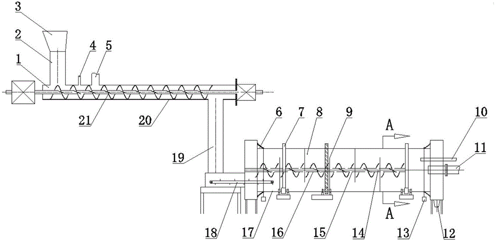 Continuous two-stage biomass nitrogen-rich pyrolytic reaction device