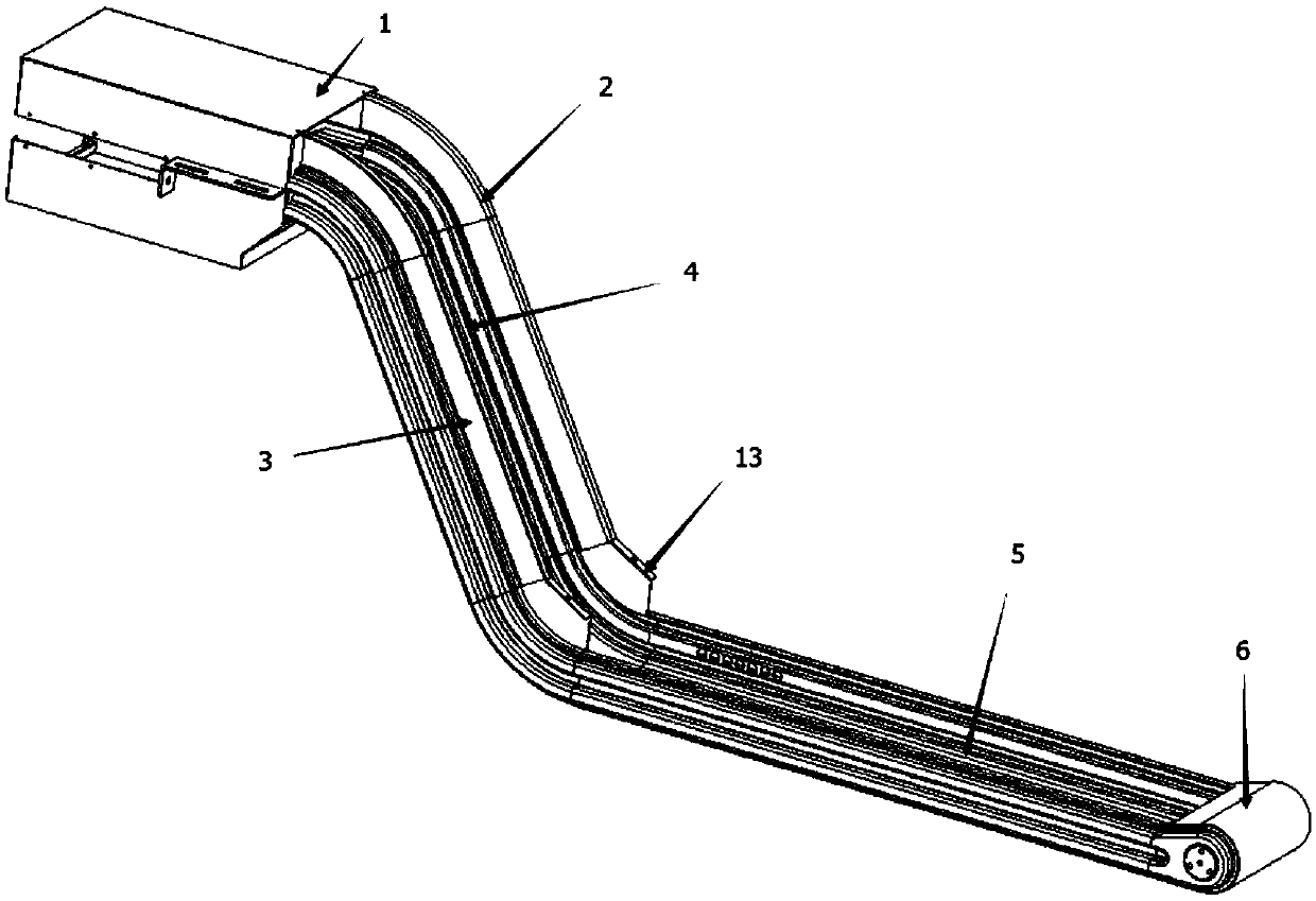 A chain plate chip conveyor structure