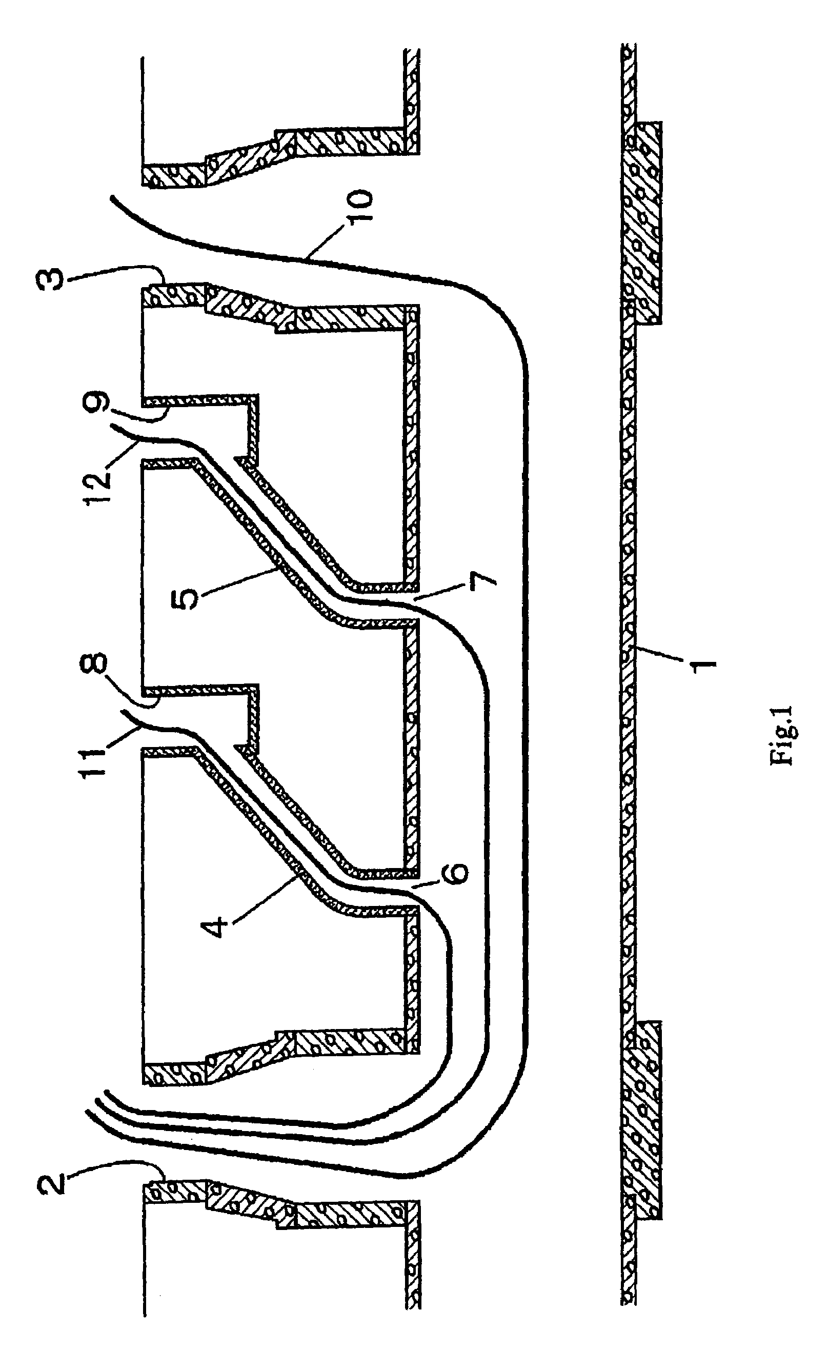 Method and structure for laying communication cable in underground line, and members used for laying