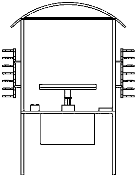 Multifunctional side window glass inspection bench with arc-shaped lamp holder