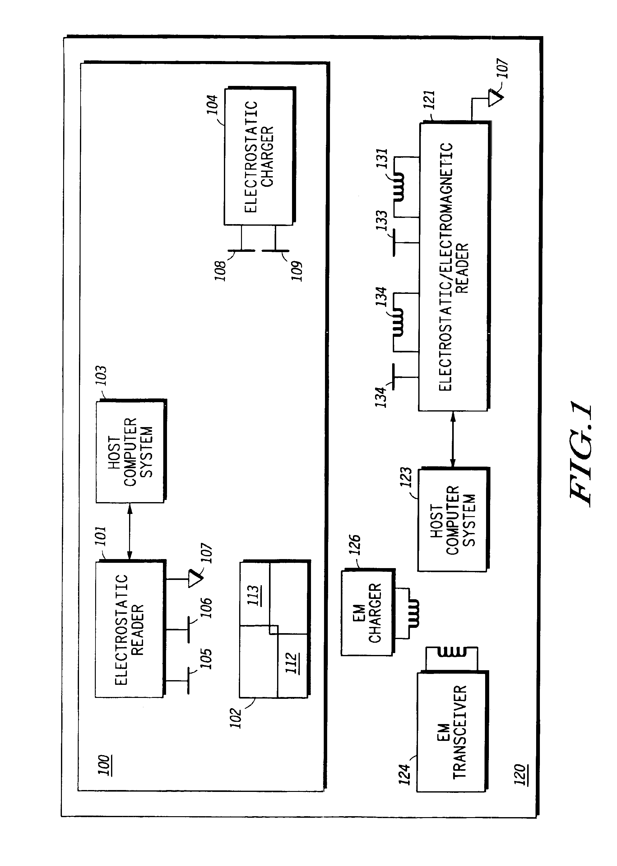Wireless electrostatic charging and communicating system