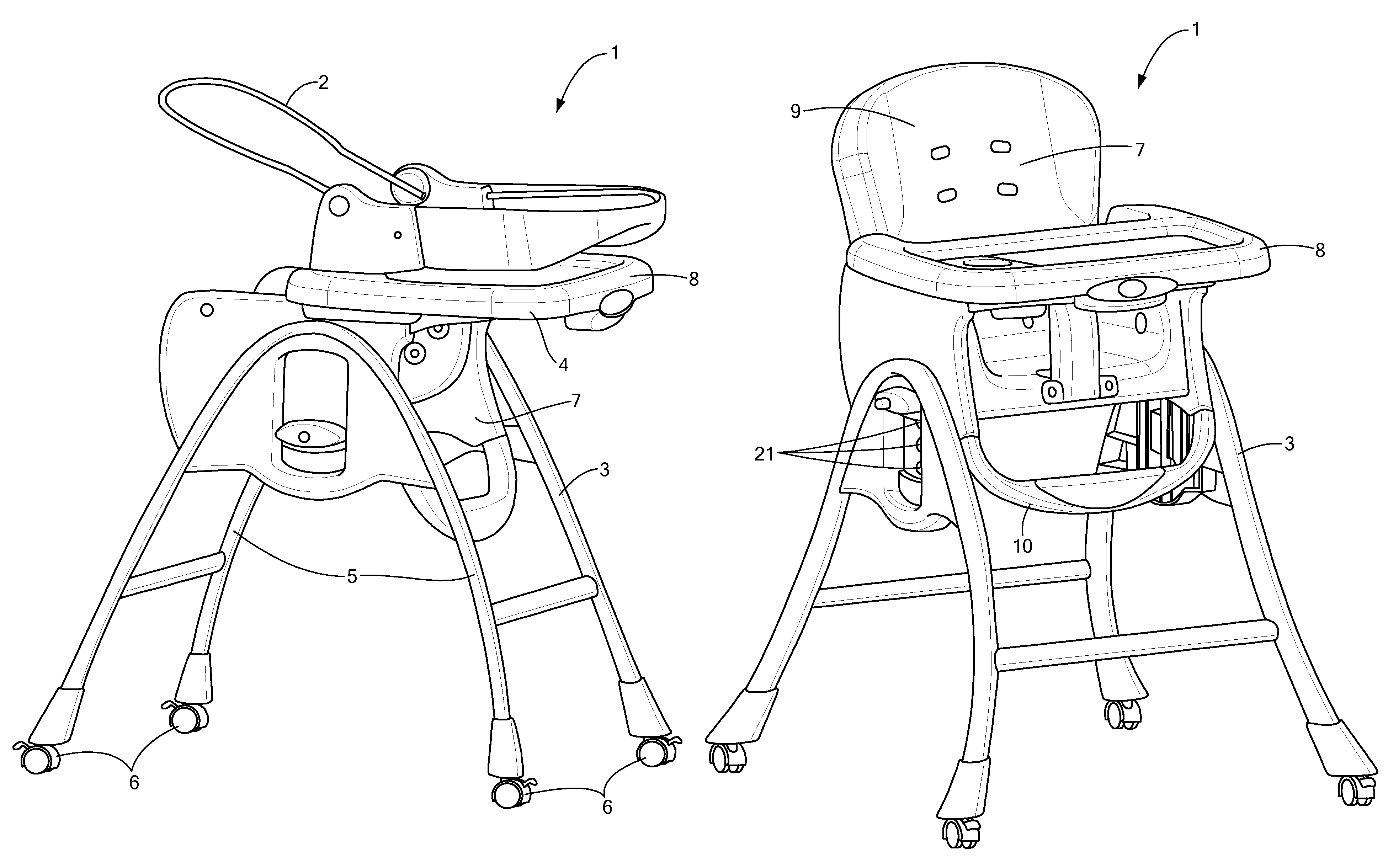 Convertible high chair