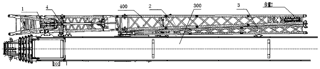 Crane fly jib hitching and recycling limiting device