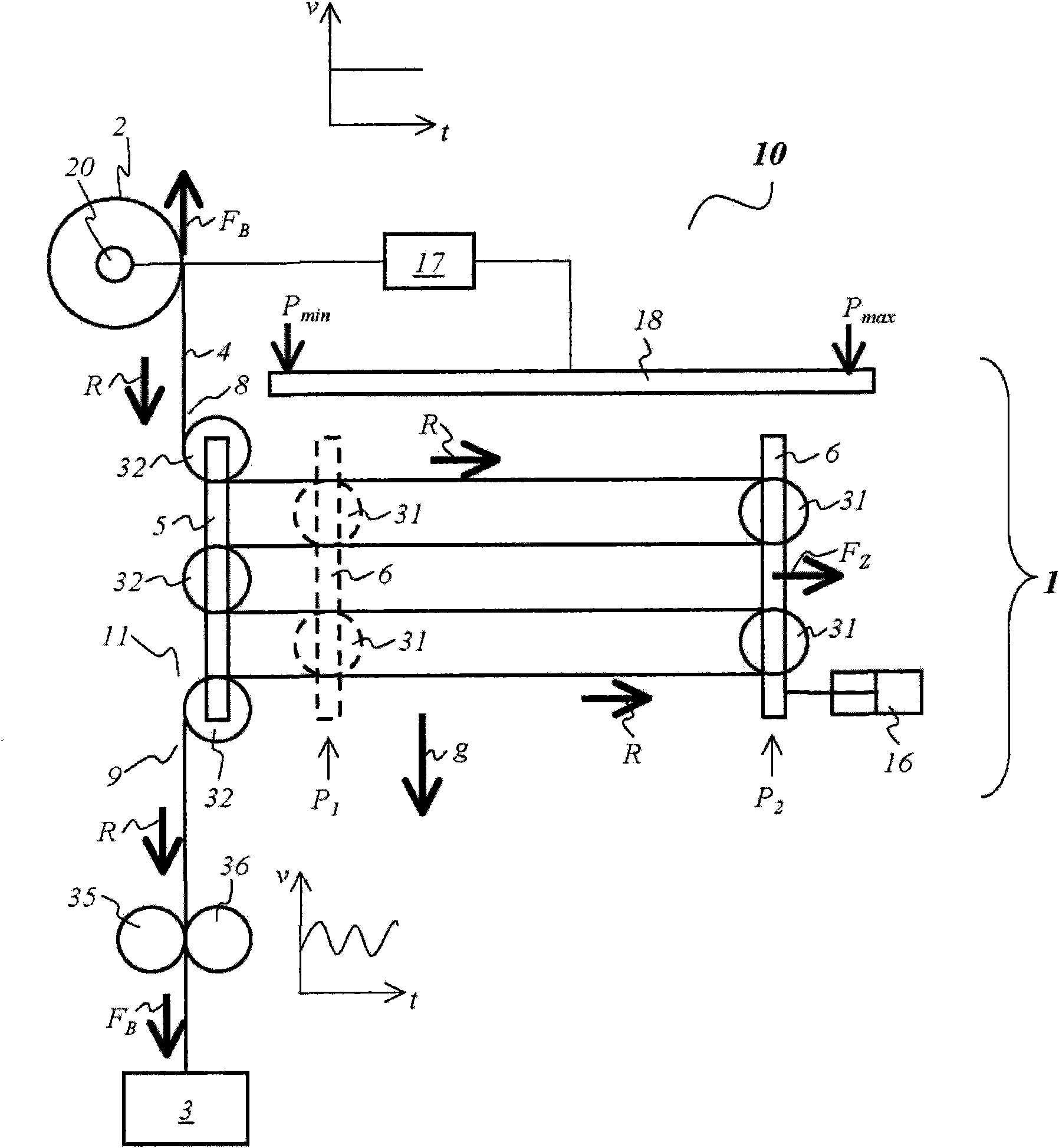 Film storage device, device and method for producing containers