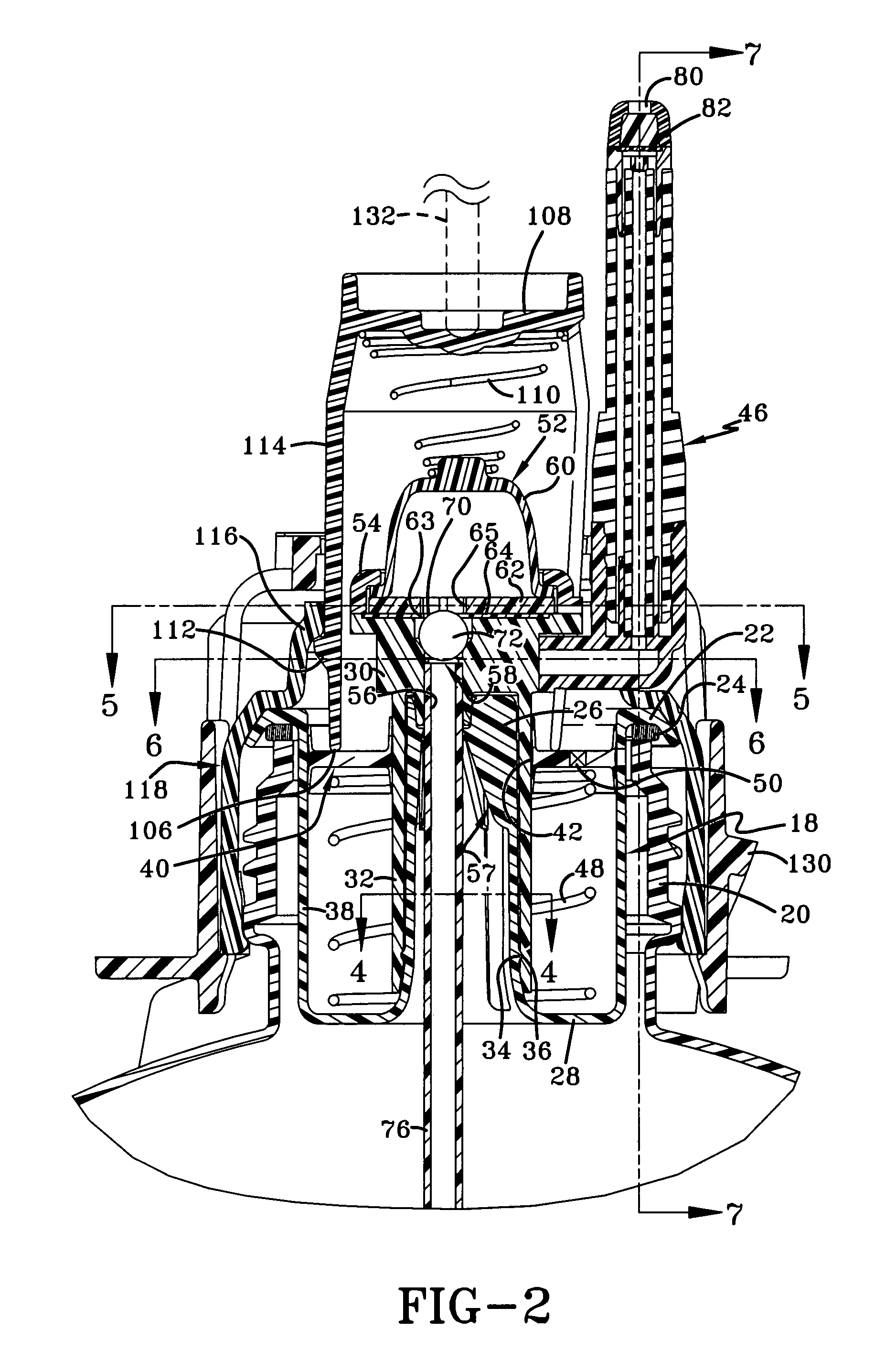 Foam soap dispenser with stationary dispensing tube