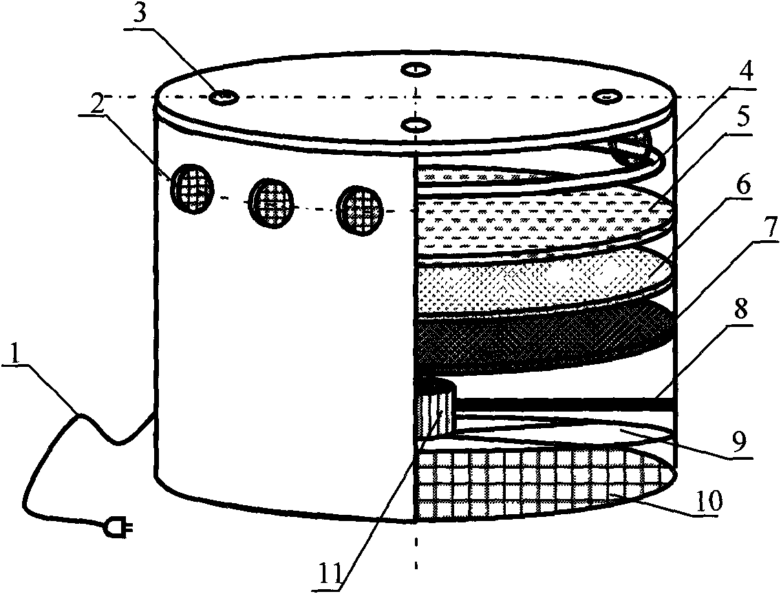 Interior ceiling-type air purifier