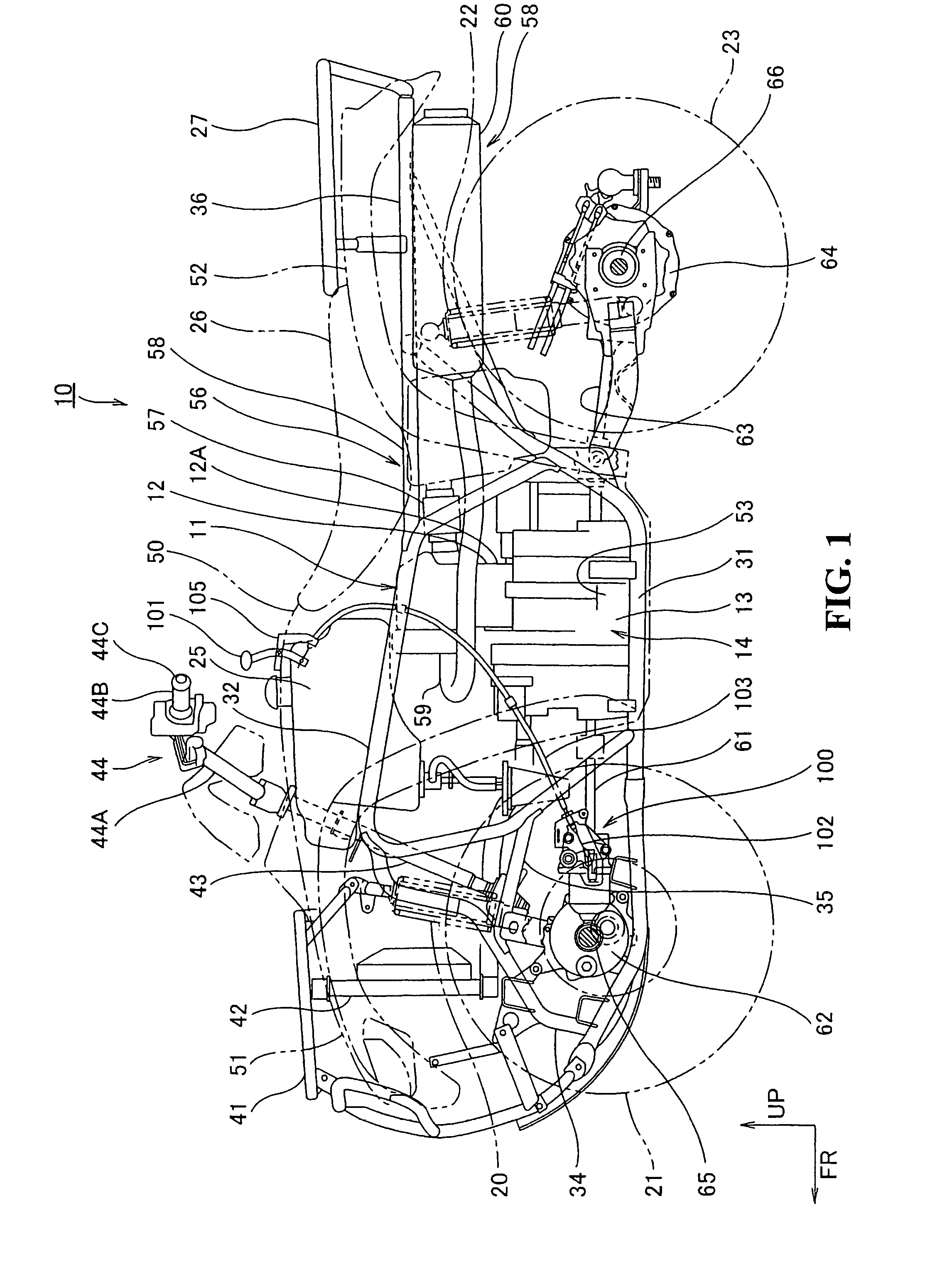 Manipulation lever connection structure of vehicle