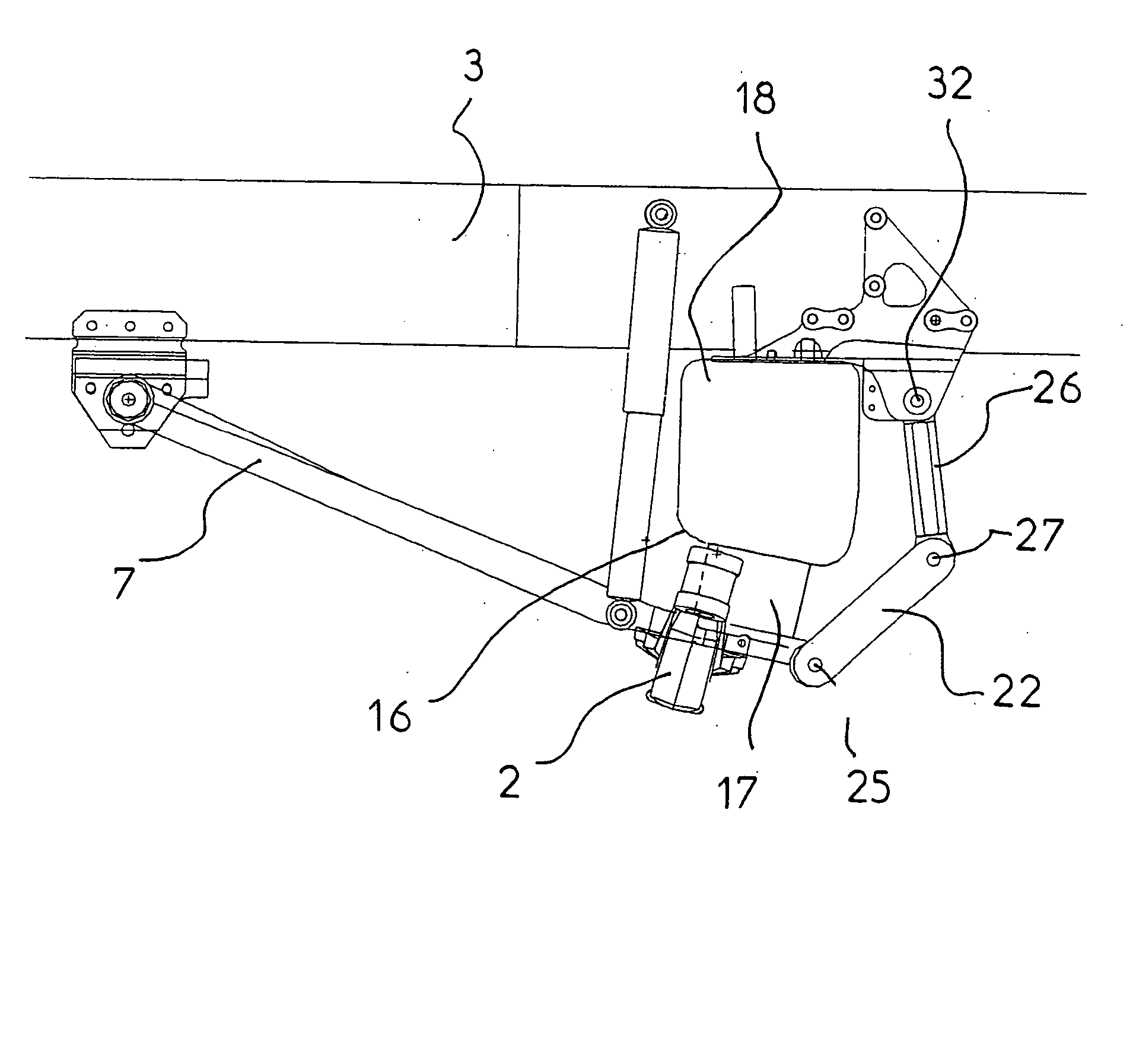 Pneumatic front suspension assembly for industrial vehicle