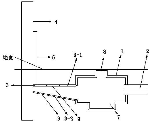 A cement groove for preventing the cable of the upper pole from breaking outside