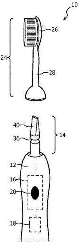 Brush heads with wedge and spring handle interface for electric toothbrushes