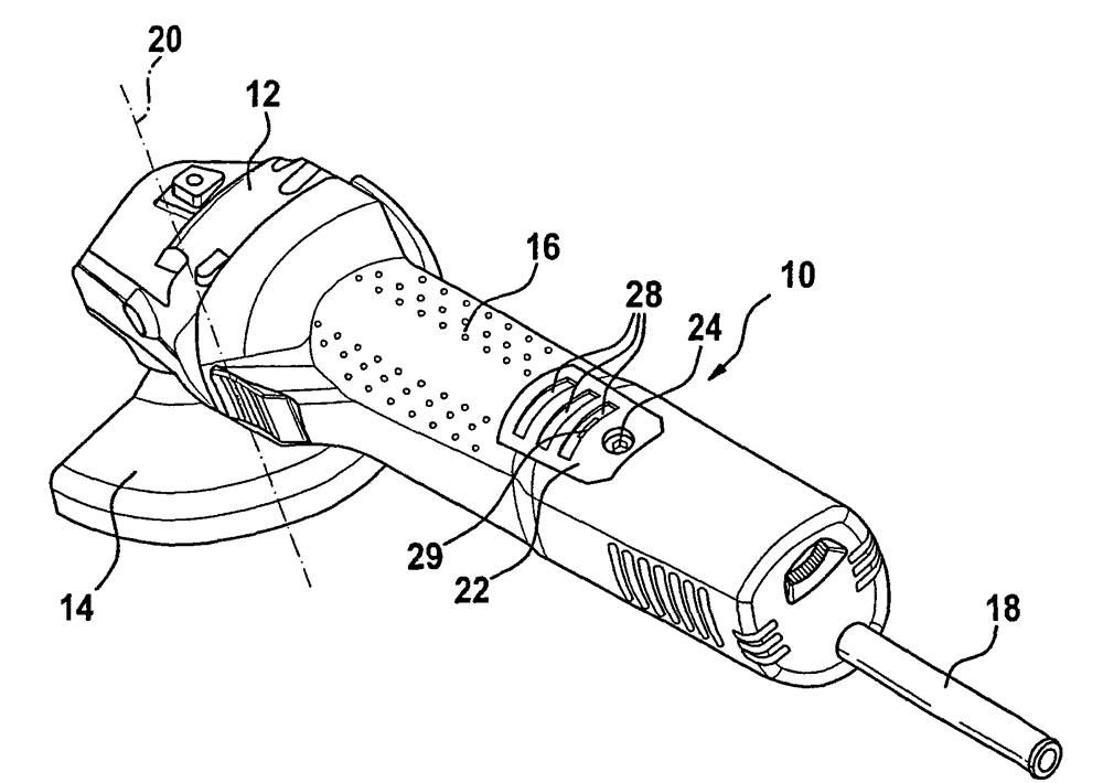 Hand machine tool with brushed motor