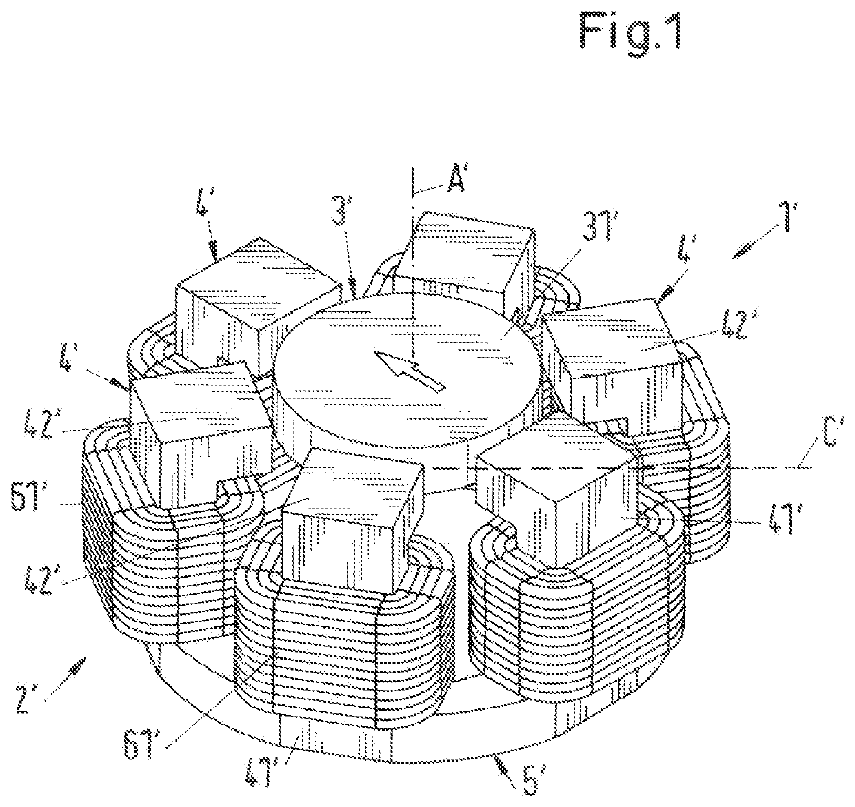 Electromagnetic rotary drive and rotational device