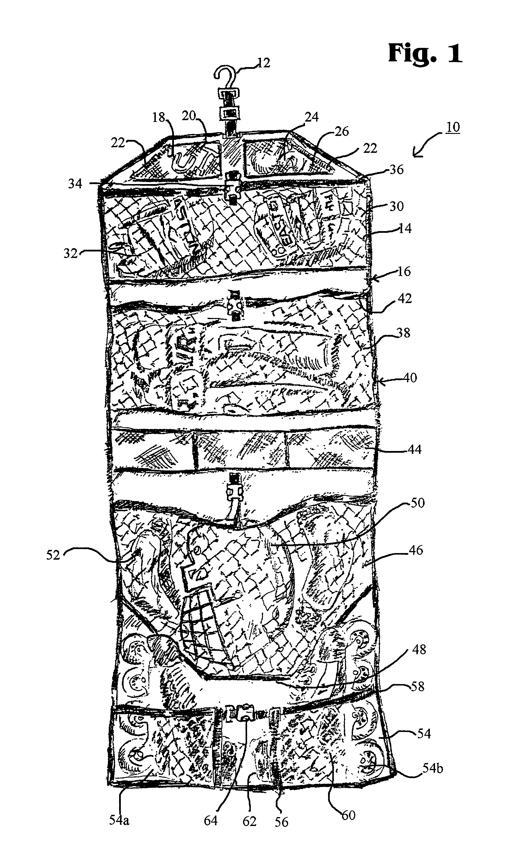 Sports equipment bag, organizer and ventilator