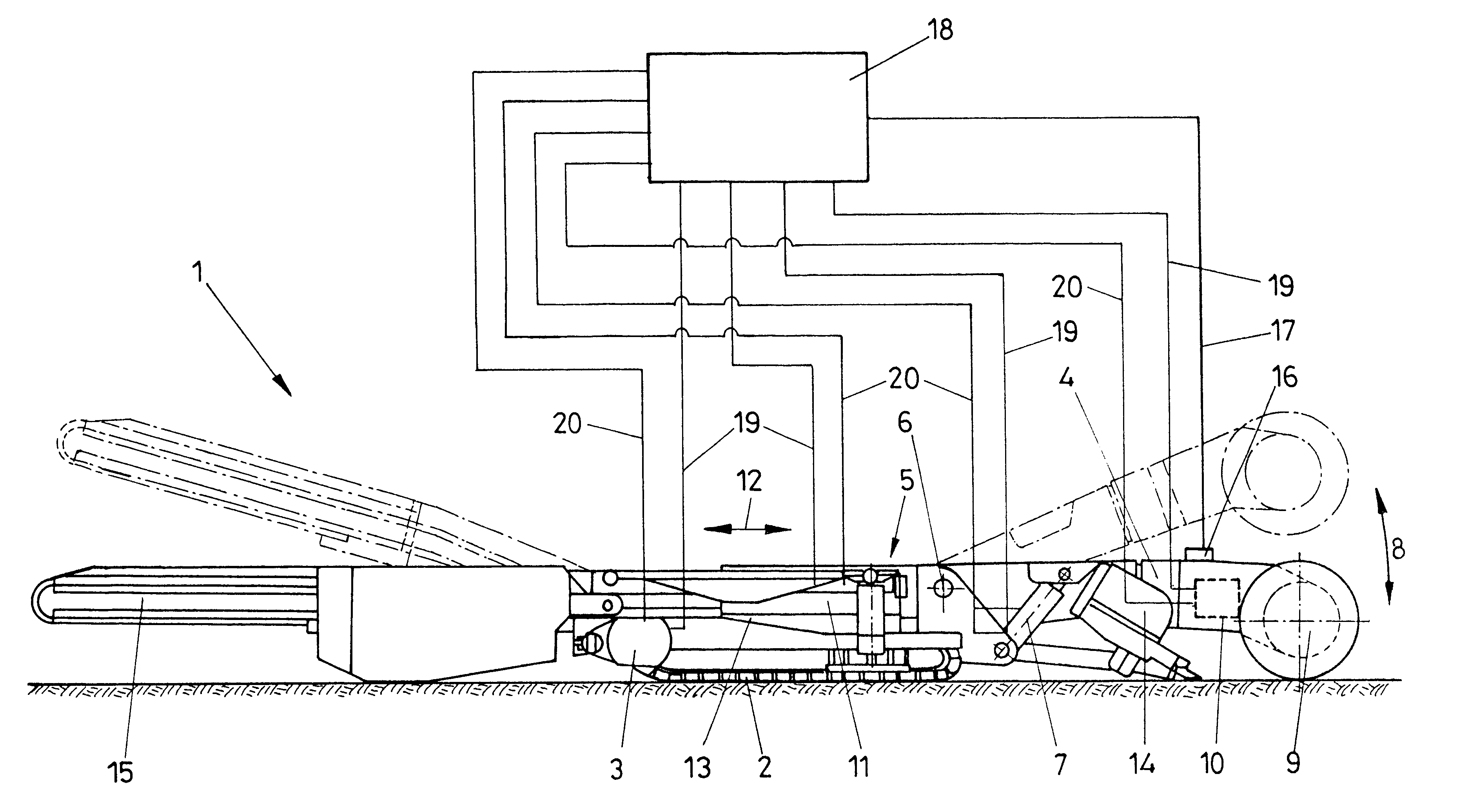 Device for protecting selective cutting machines against overload