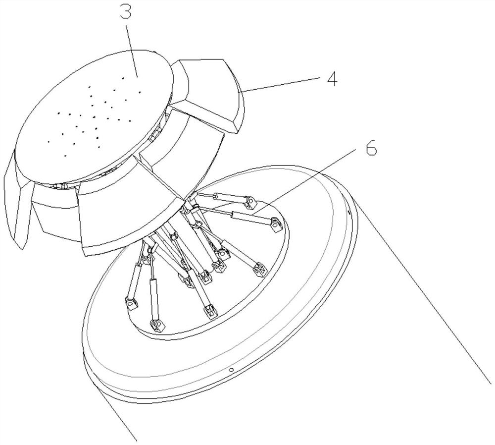 Pneumatic multi-stage linkage cavitator adjustable structure