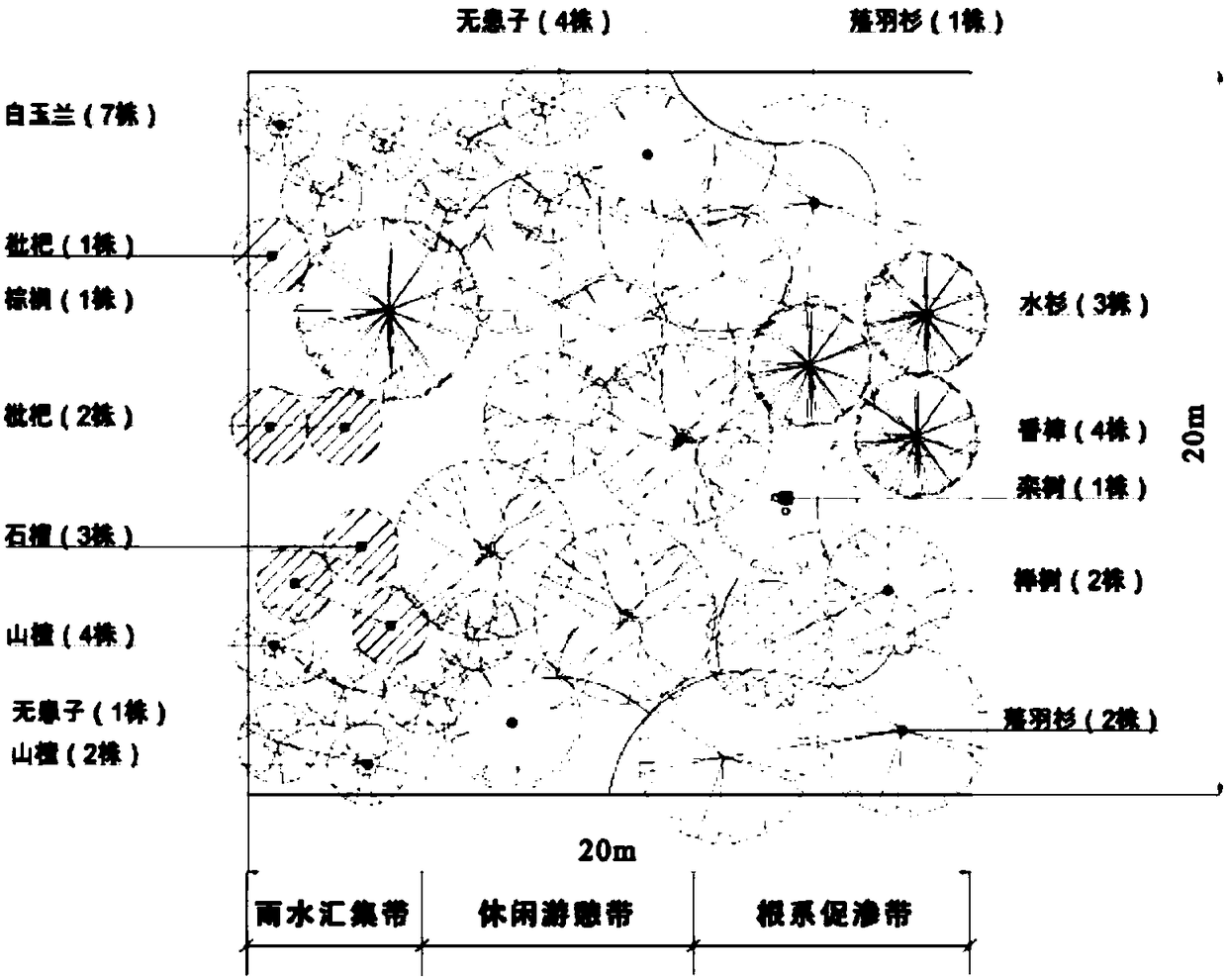 Method for constructing root system permeation enhancing landscape plant community