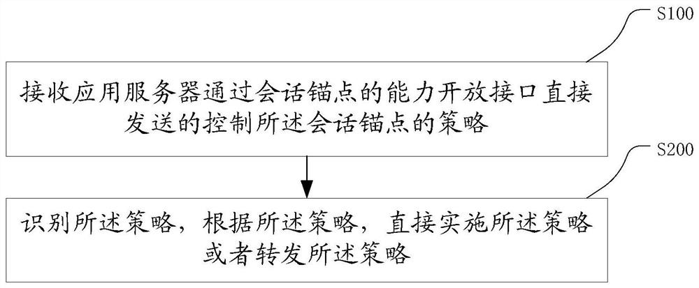 Control method, device and server of session anchor point