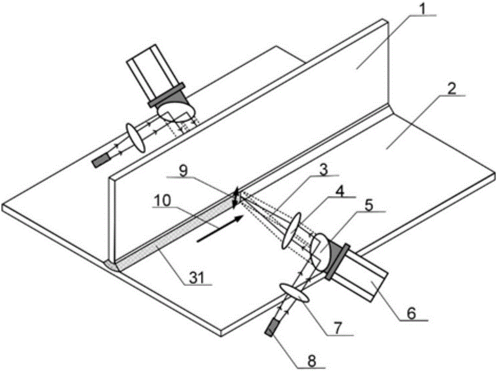 A double-sided laser scanning welding method for a T-joint