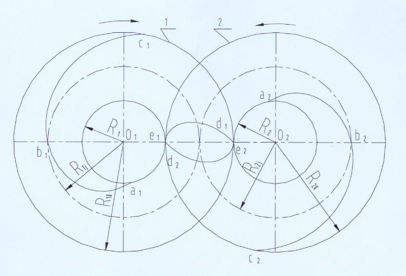 Screw vacuum pump rotor profile